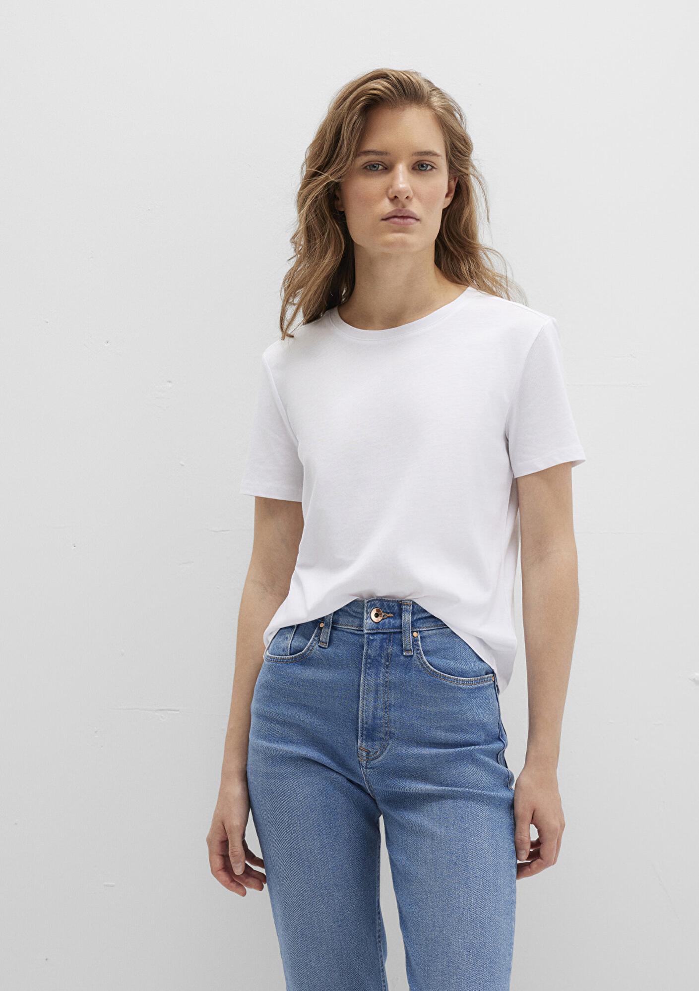 Mavi Beyaz Basic Tişört Slim Fit / Dar Kesim 1613406-620