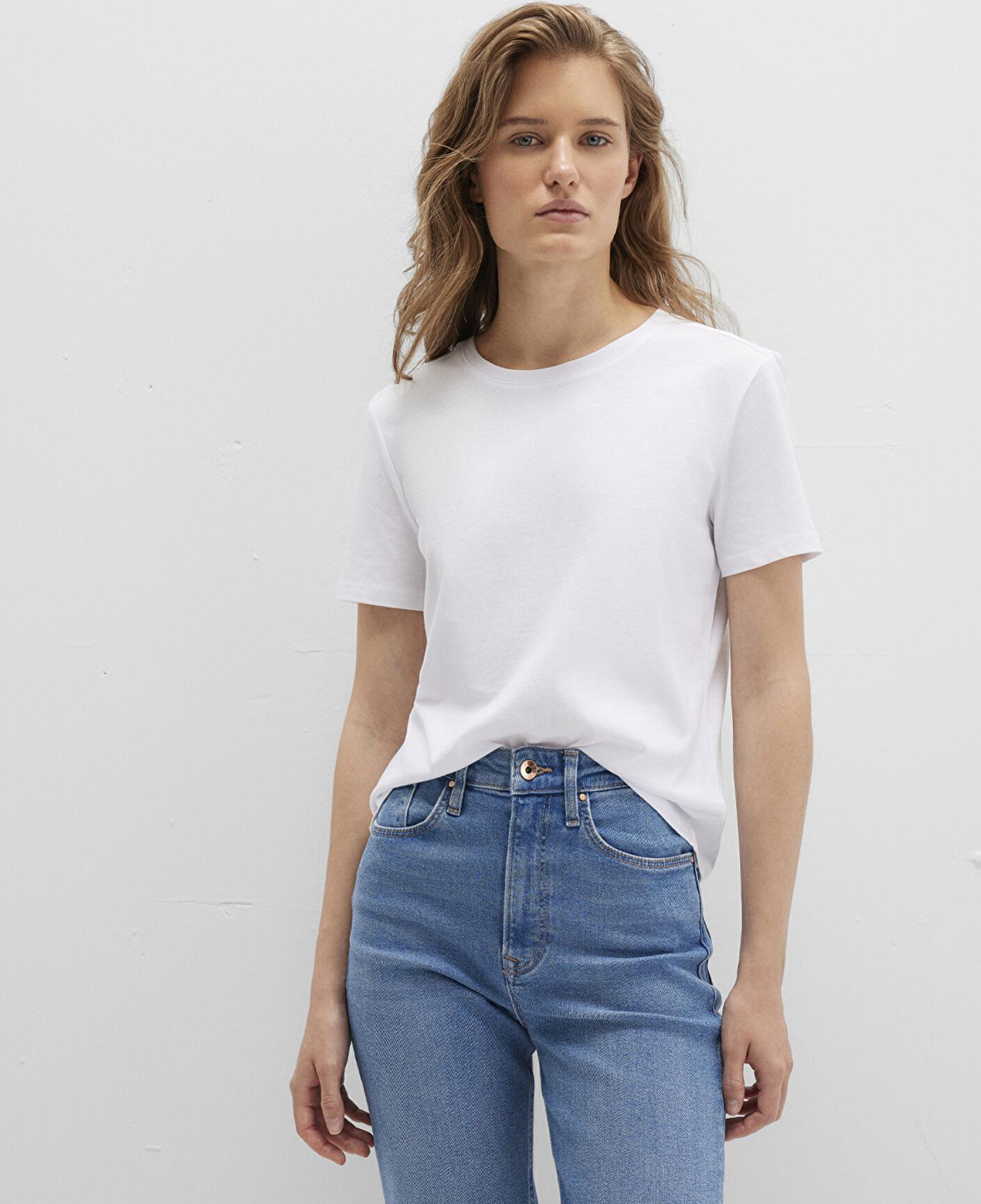 Mavi Beyaz Basic Tişört Slim Fit / Dar Kesim 1613406-620