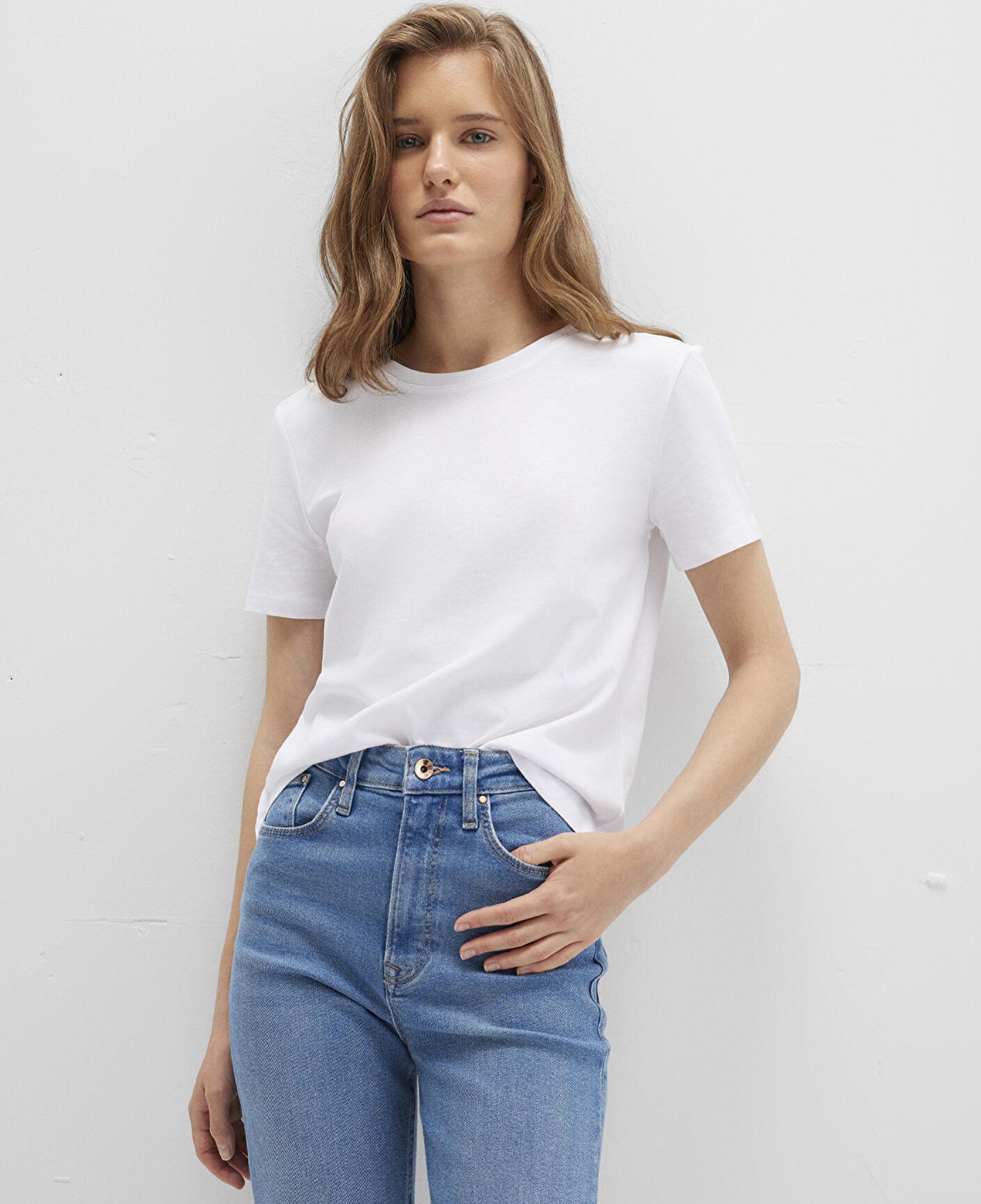 Mavi Beyaz Basic Tişört Slim Fit / Dar Kesim 1613406-620