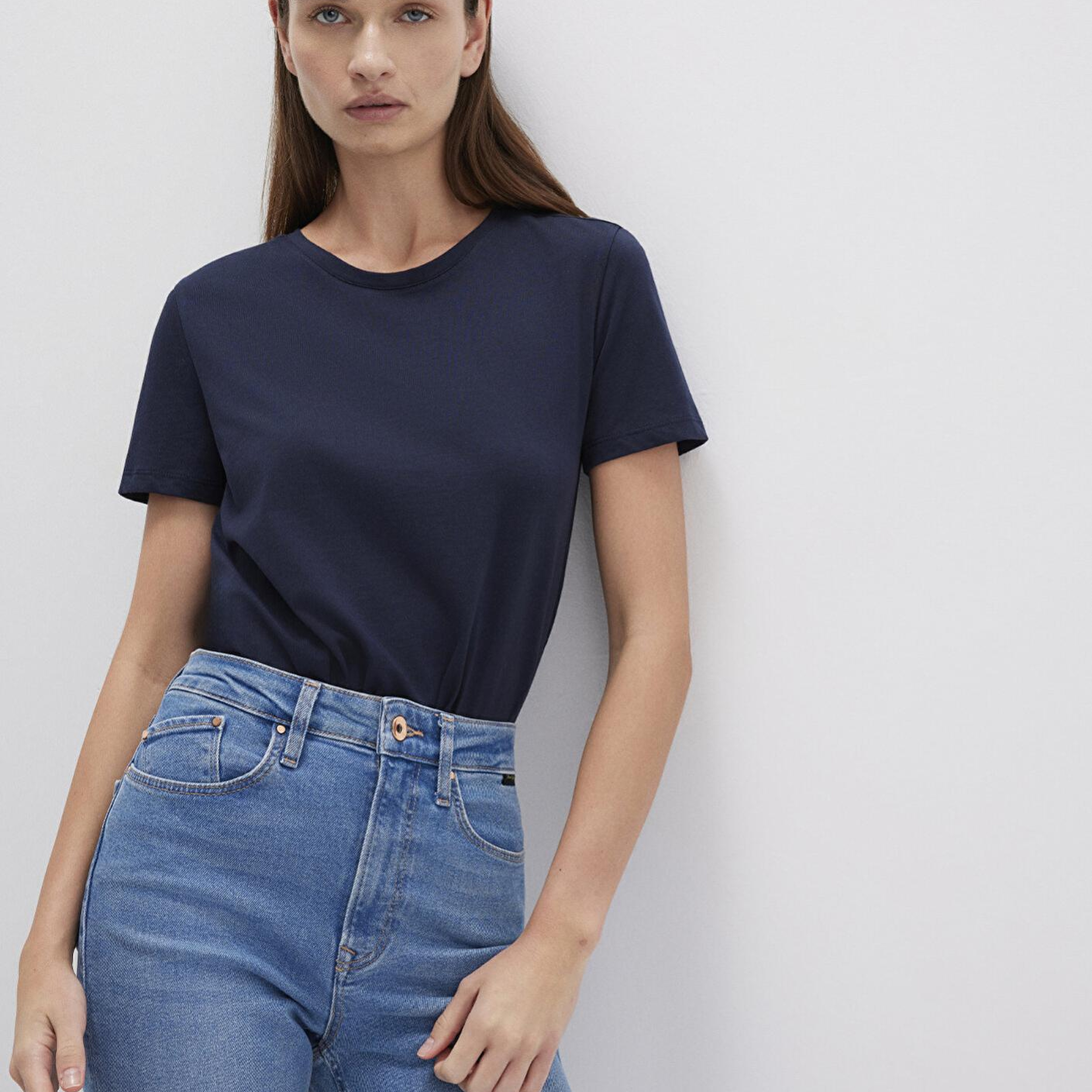 Mavi Lacivert Basic Tişört Slim Fit / Dar Kesim 1613406-86623