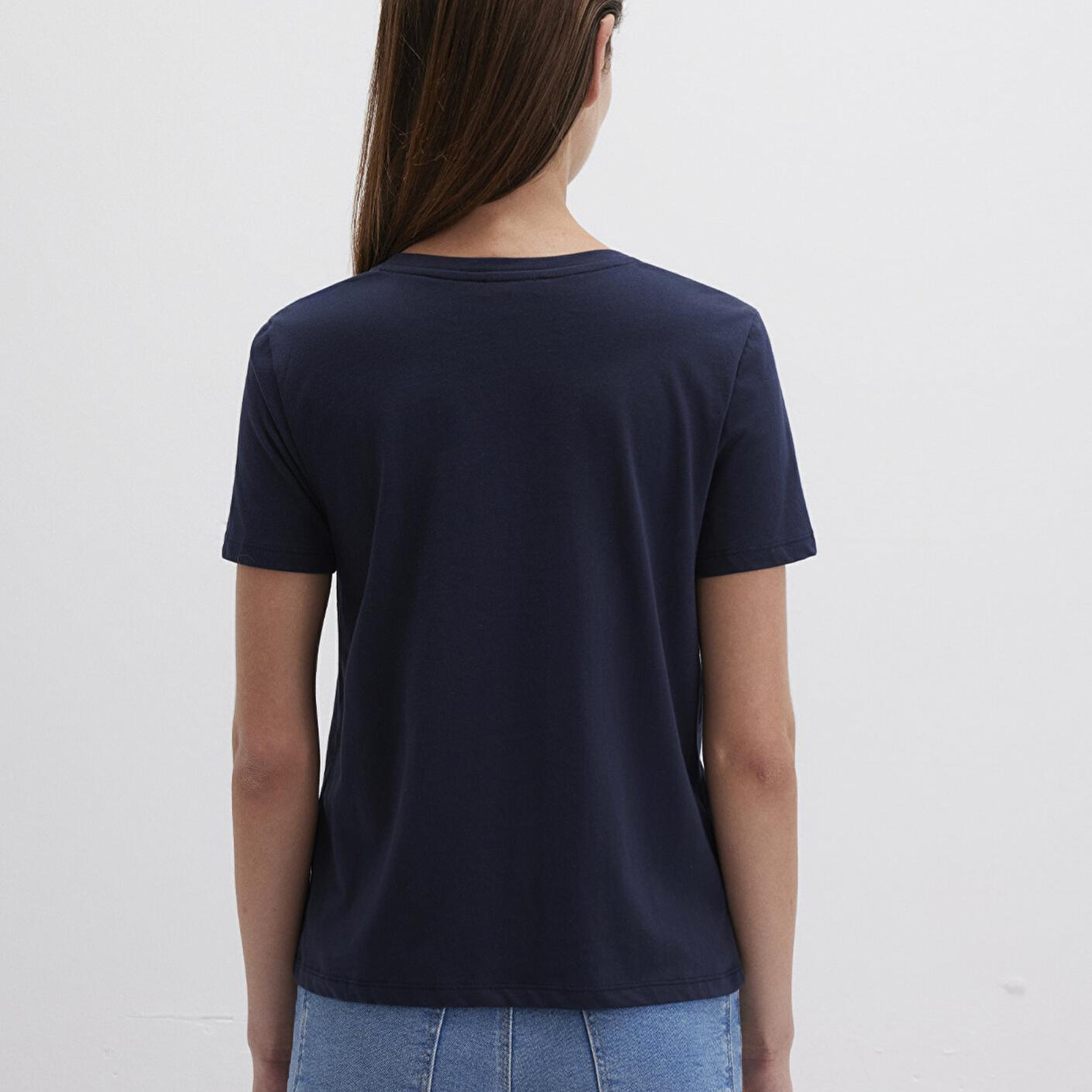 Mavi Lacivert Basic Tişört Slim Fit / Dar Kesim 1613406-86623