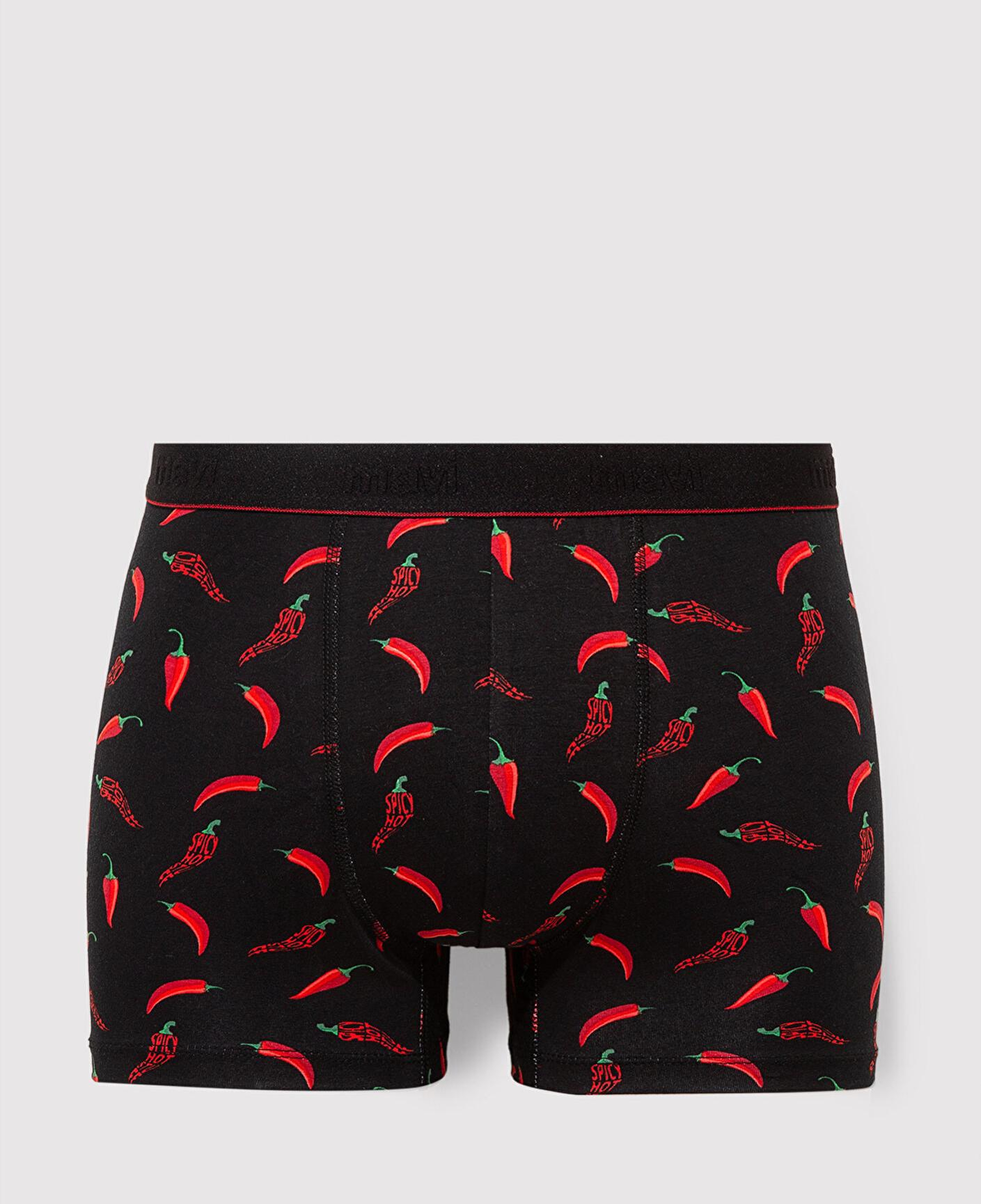 Mavi Biber Baskılı Siyah Boxer 0911980-900