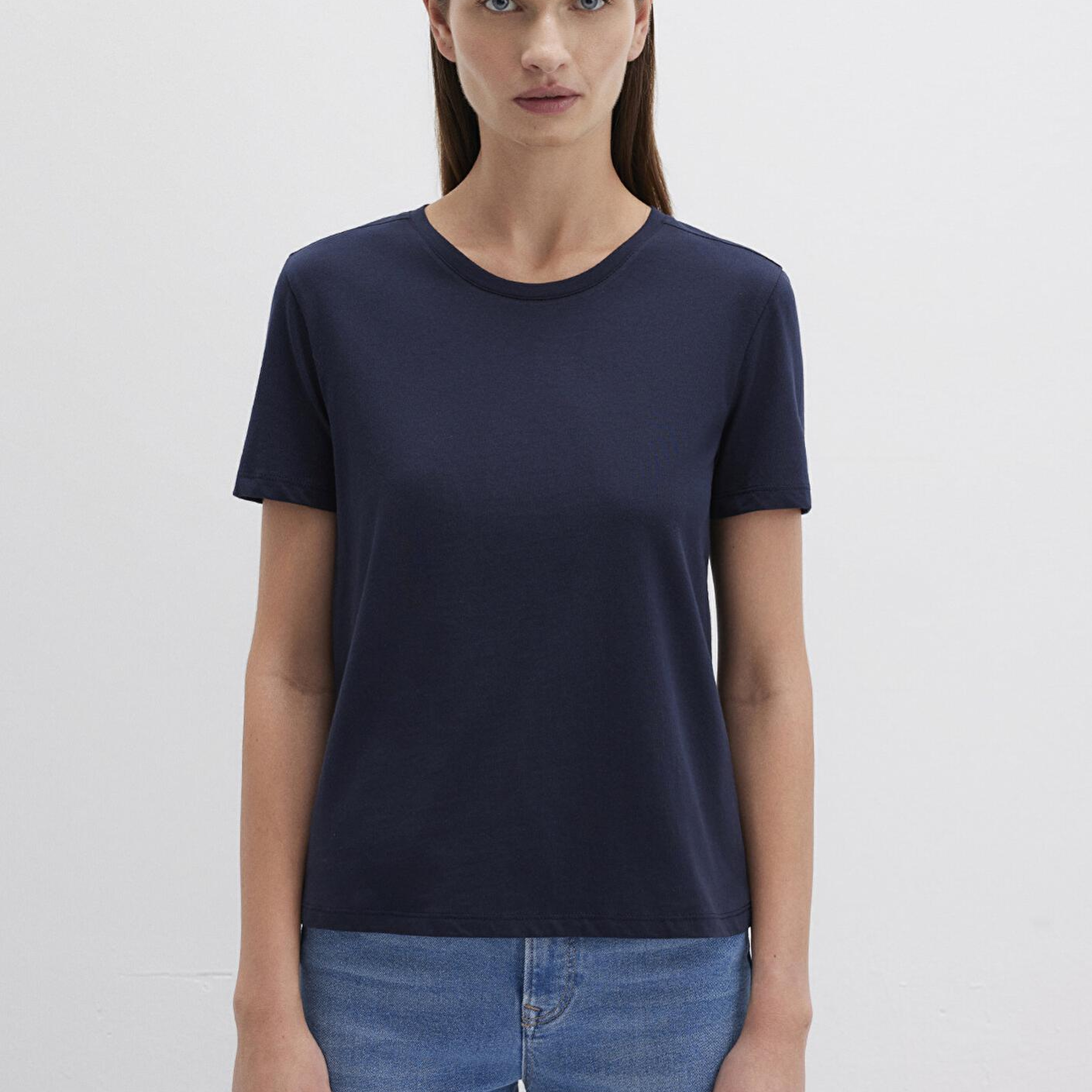 Mavi Lacivert Basic Tişört Slim Fit / Dar Kesim 1613406-86623