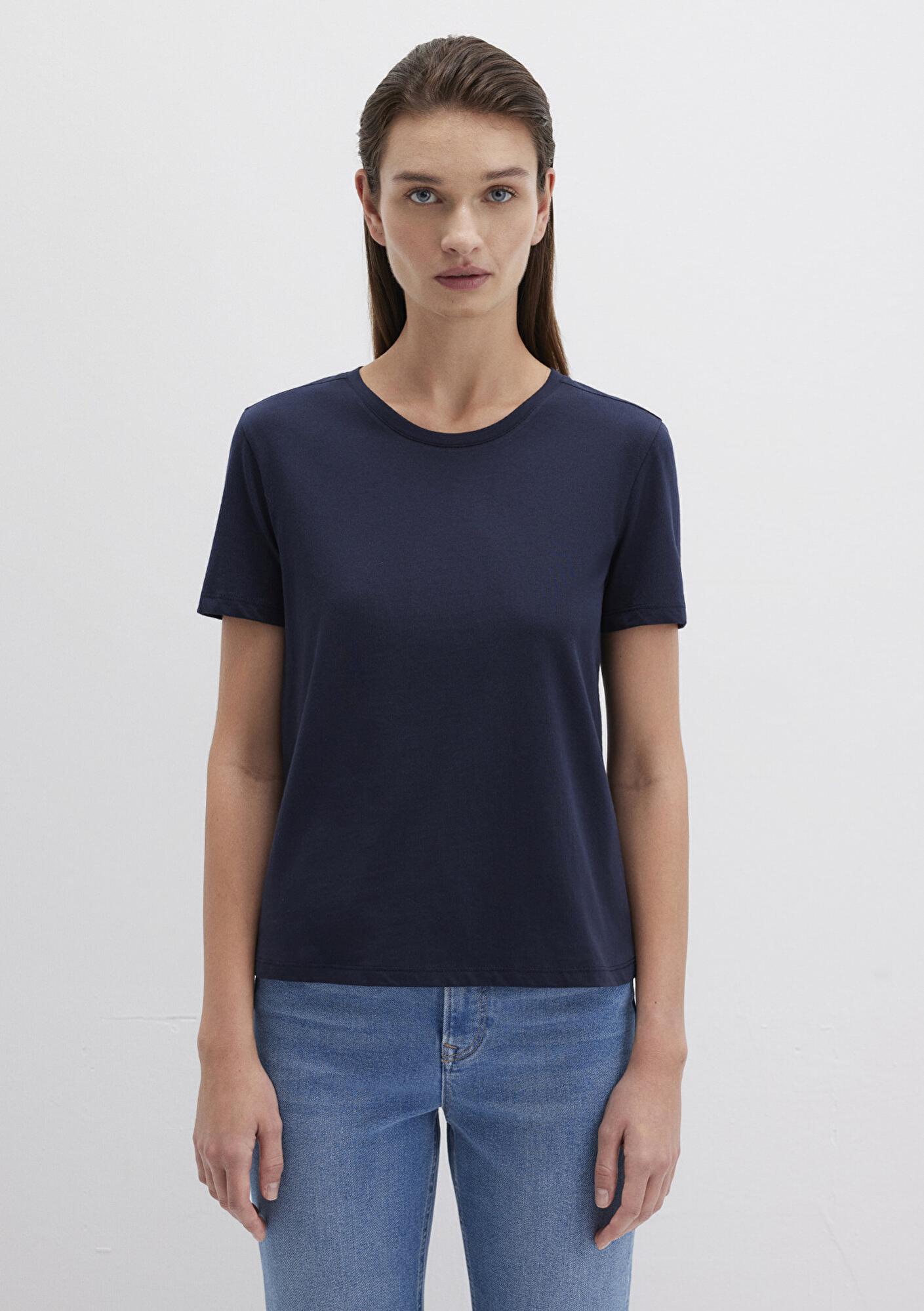 Mavi Lacivert Basic Tişört Slim Fit / Dar Kesim 1613406-86623