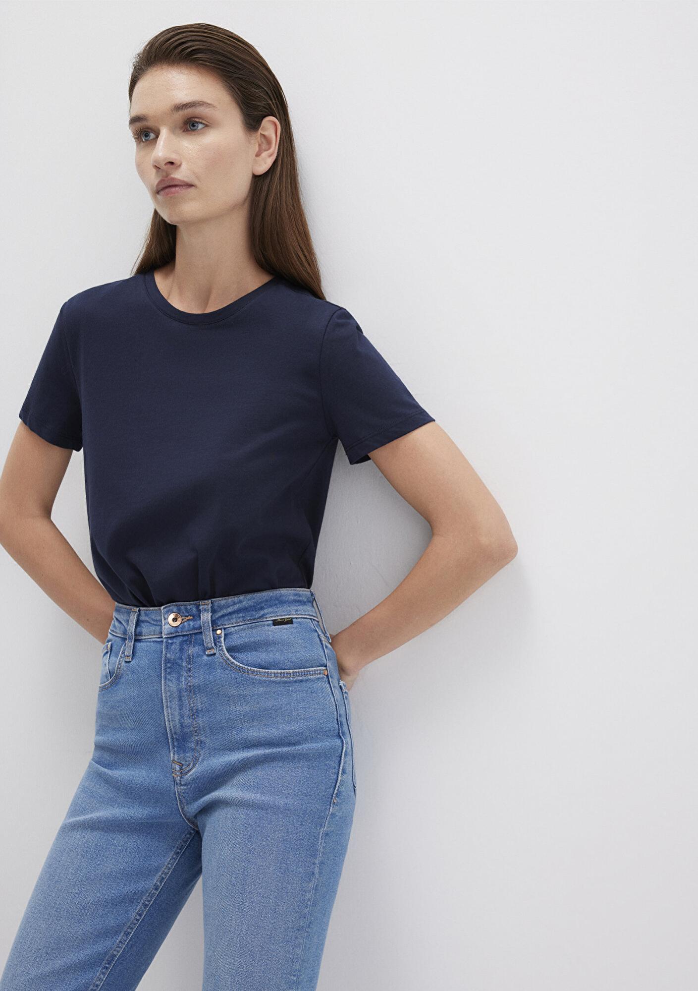 Mavi Lacivert Basic Tişört Slim Fit / Dar Kesim 1613406-86623