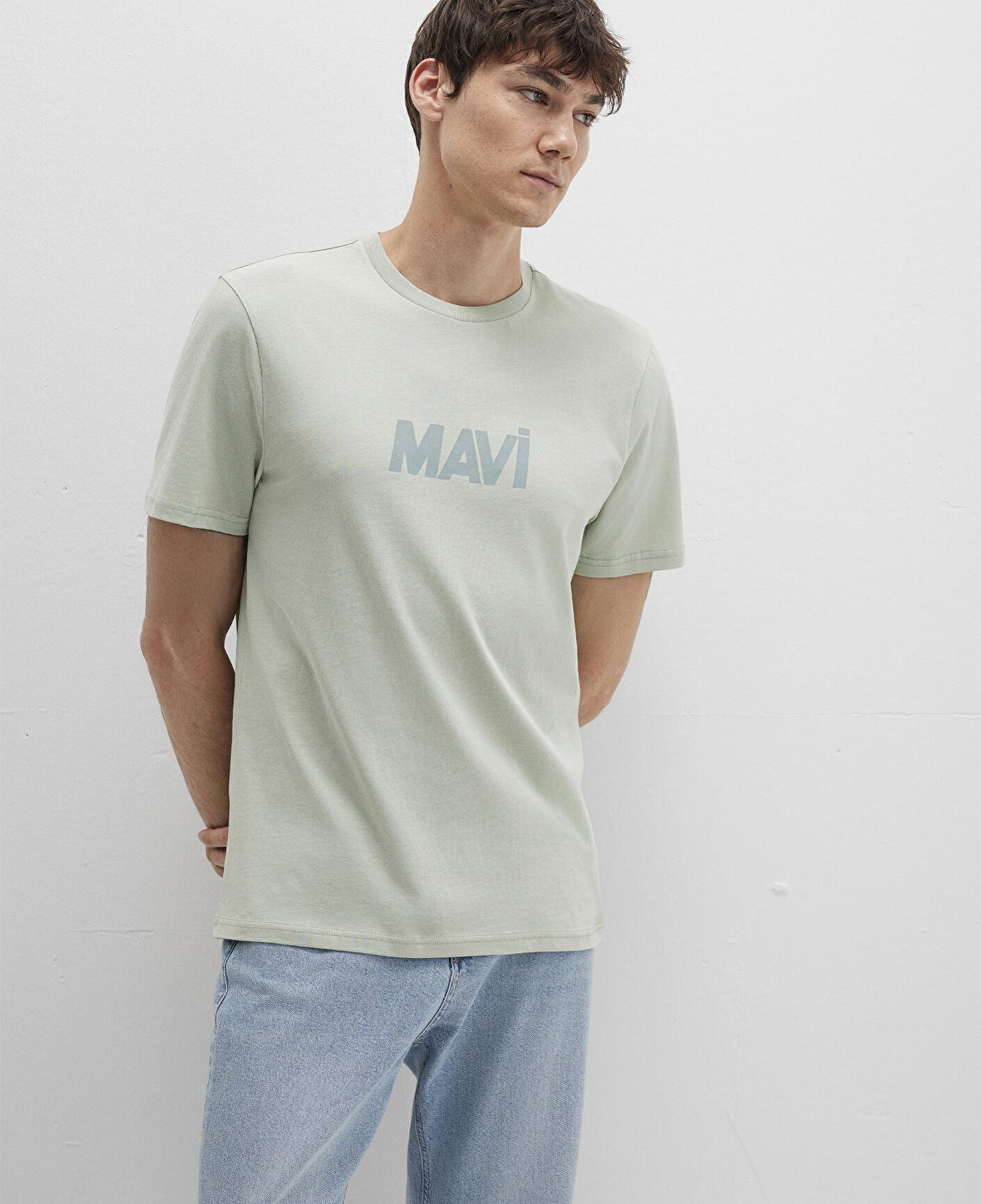 Mavi Mavi Logo Baskılı Yeşil Tişört Regular Fit / Normal Kesim 0612896-83995