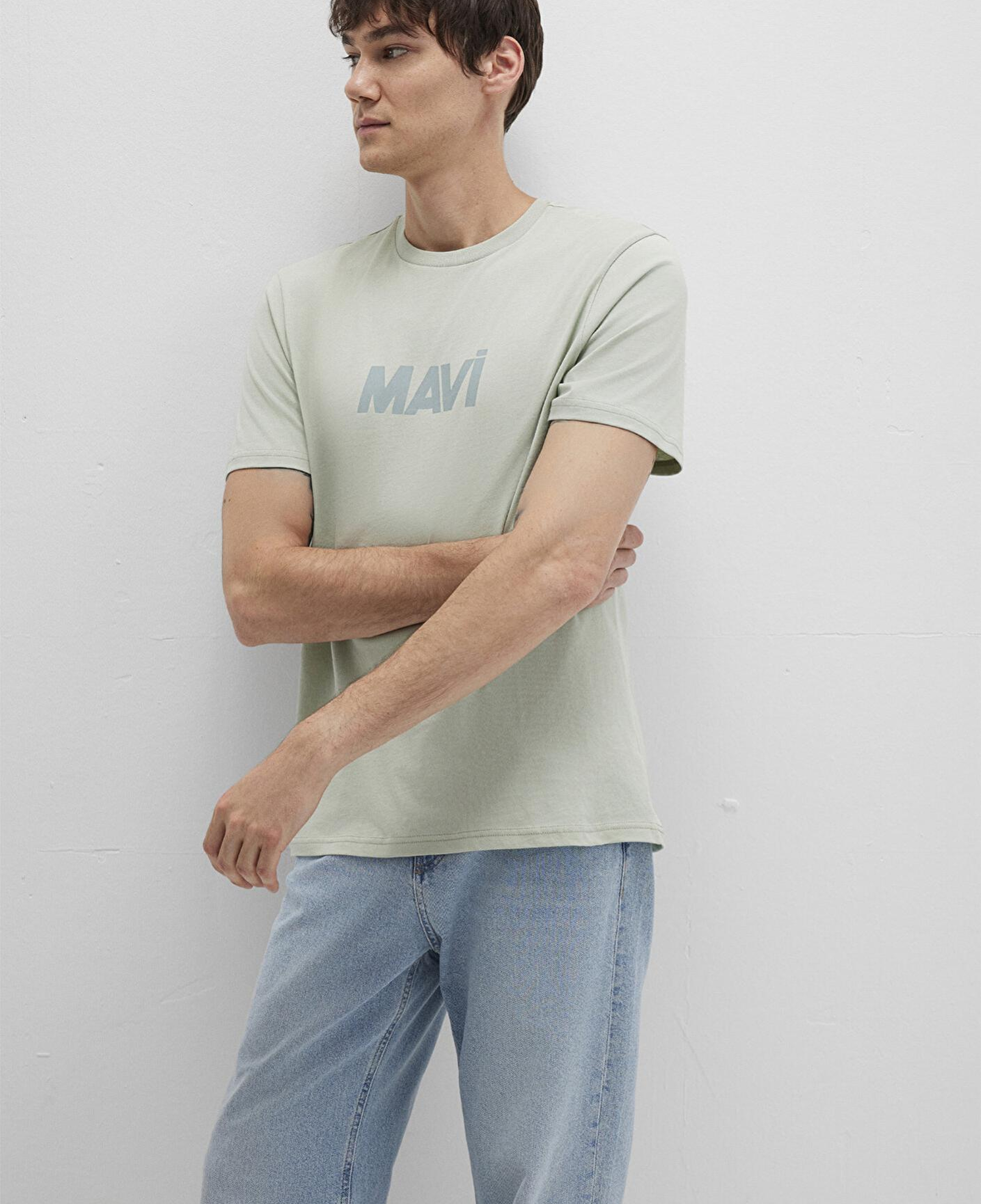 Mavi Mavi Logo Baskılı Yeşil Tişört Regular Fit / Normal Kesim 0612896-83995