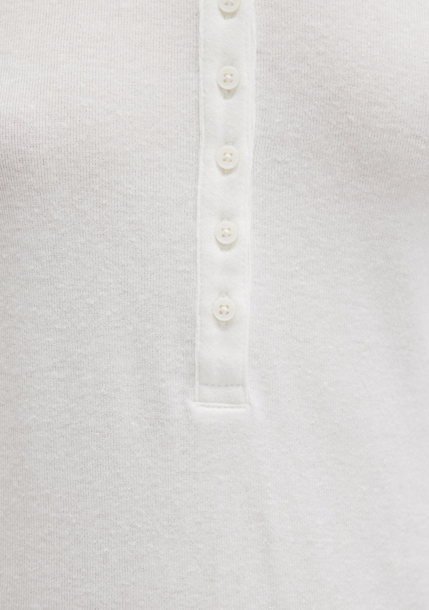 Mavi Düğme Detaylı Ekru Tişört Slim Fit / Dar Kesim 1613401-70057