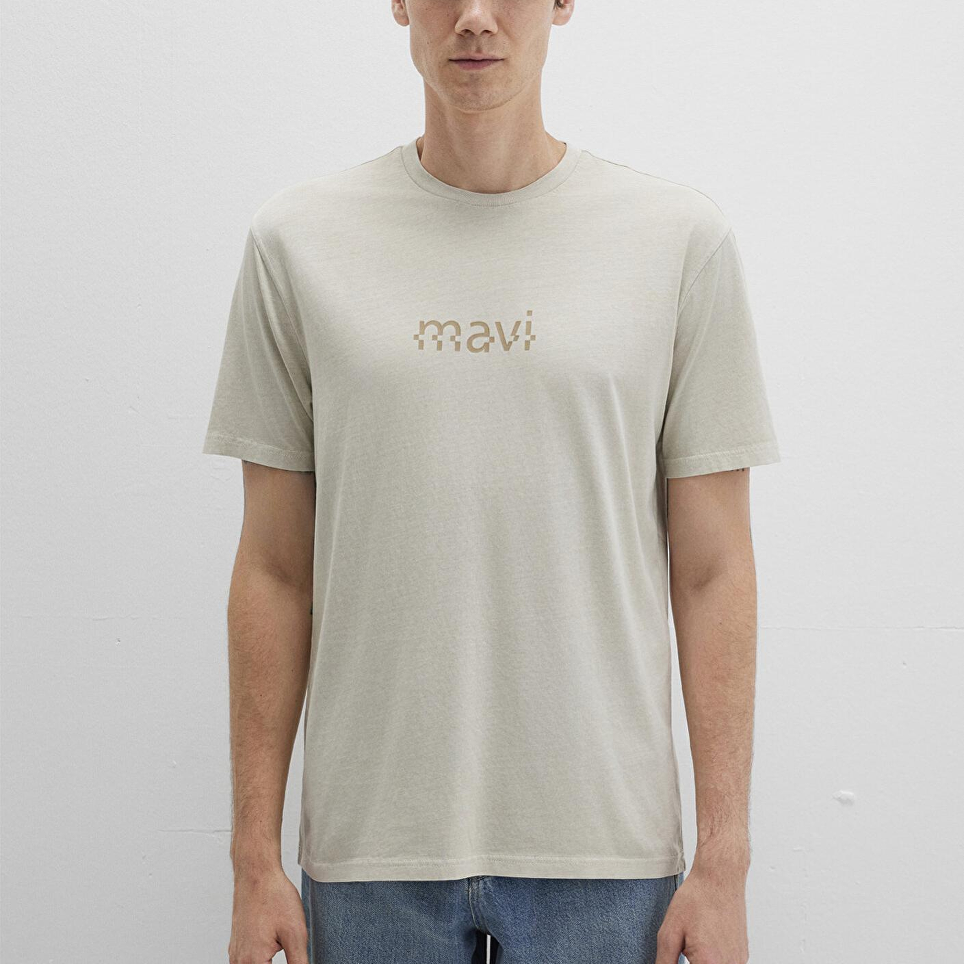 Mavi Mavi Baskılı Bej Tişört Loose Fit / Bol Rahat Kesim 0612933-70134