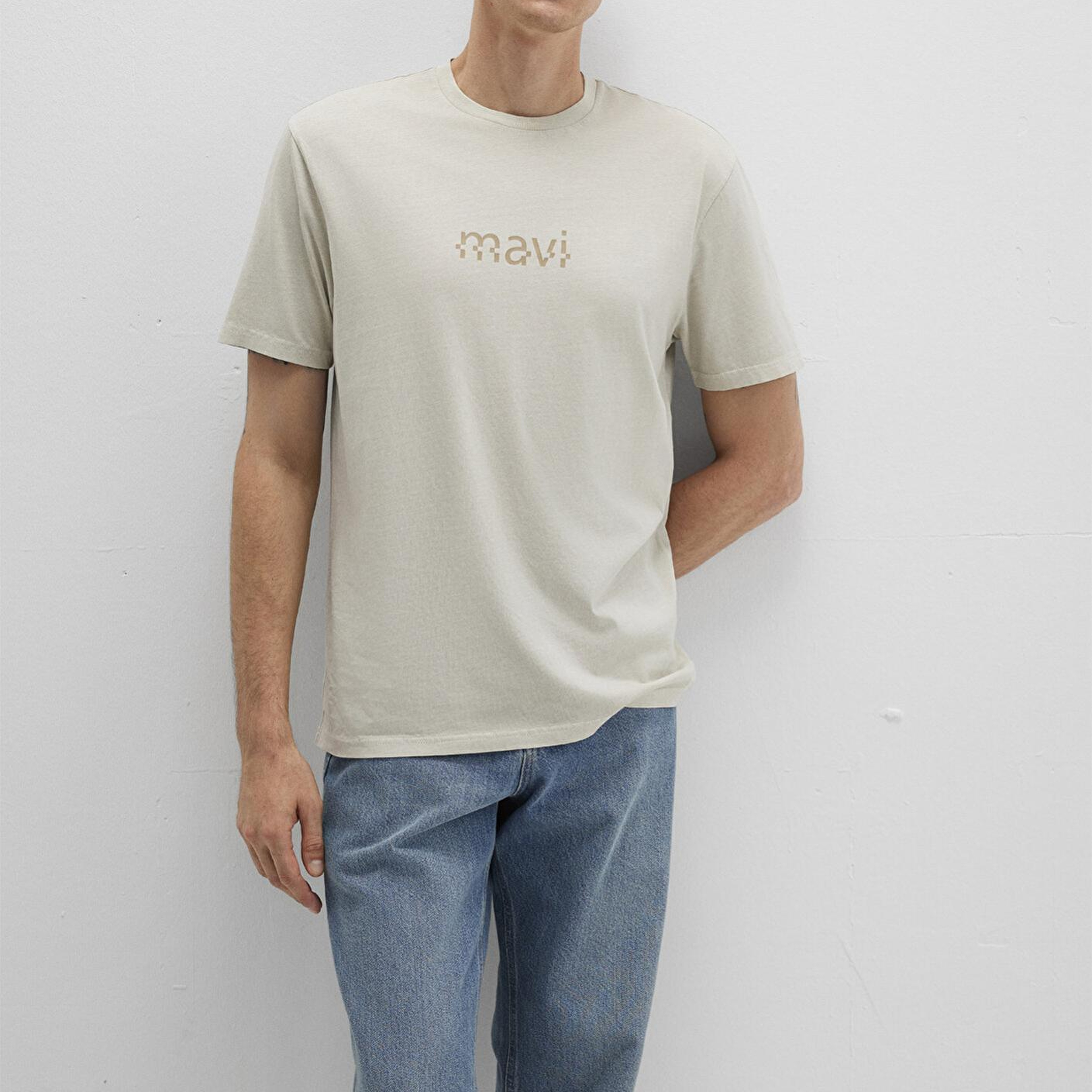 Mavi Mavi Baskılı Bej Tişört Loose Fit / Bol Rahat Kesim 0612933-70134