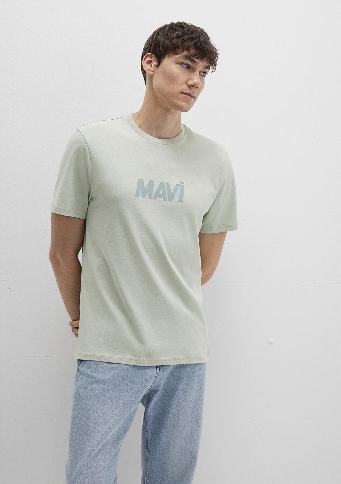 Mavi Mavi Logo Baskılı Yeşil Tişört Regular Fit / Normal Kesim 0612896-83995