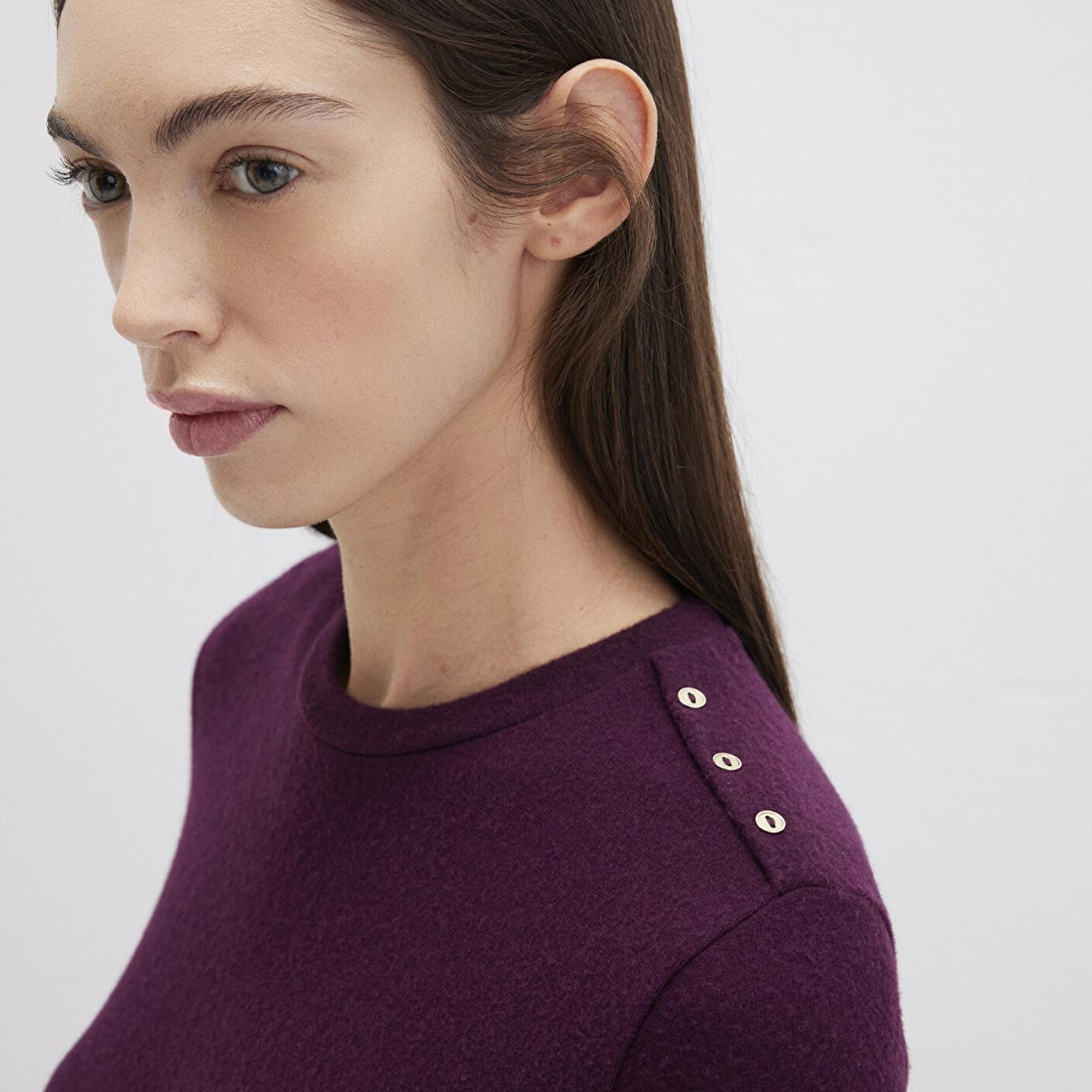 Mavi Mor Tişört Fitted / Vücuda Oturan Kesim 1613332-70394