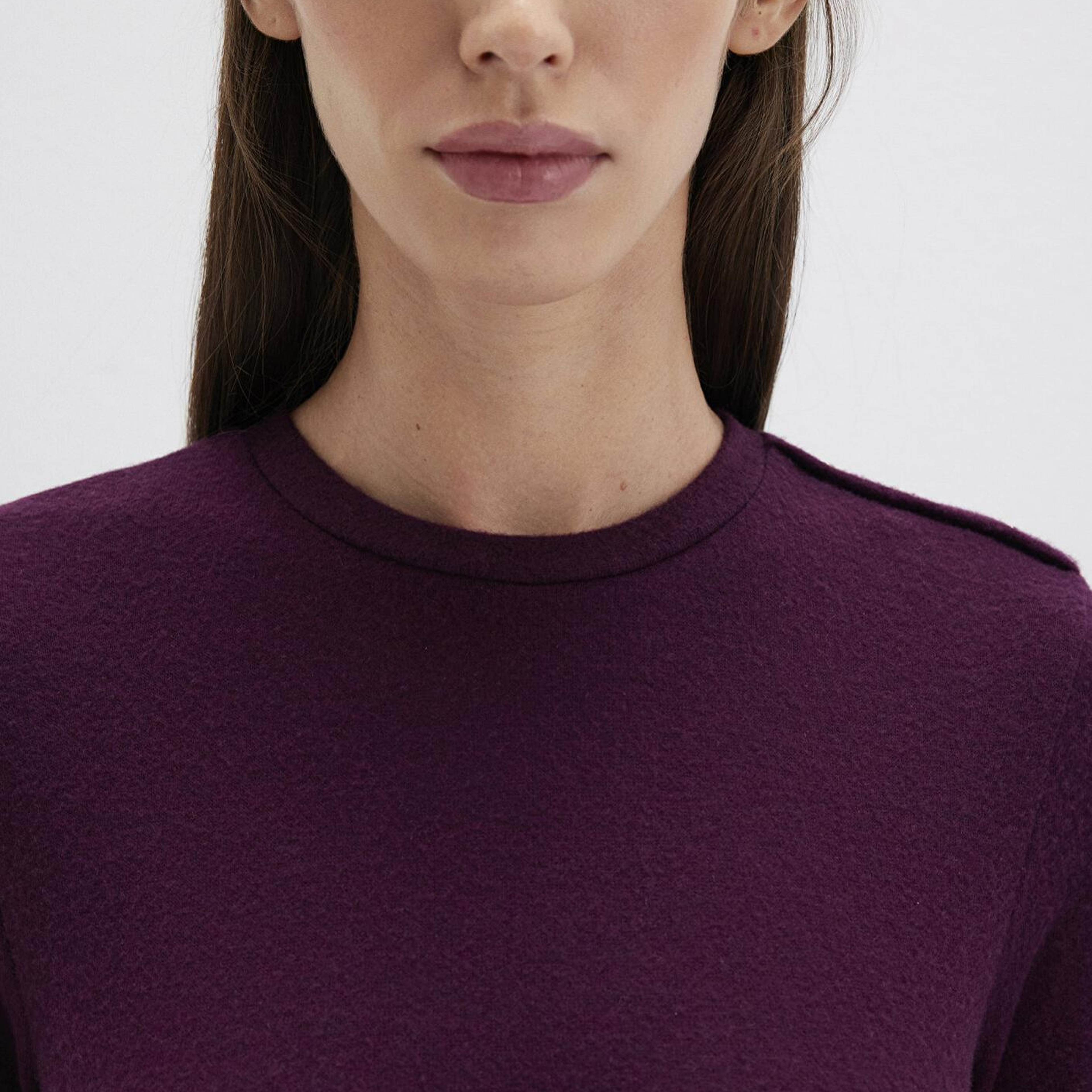 Mavi Mor Tişört Fitted / Vücuda Oturan Kesim 1613332-70394