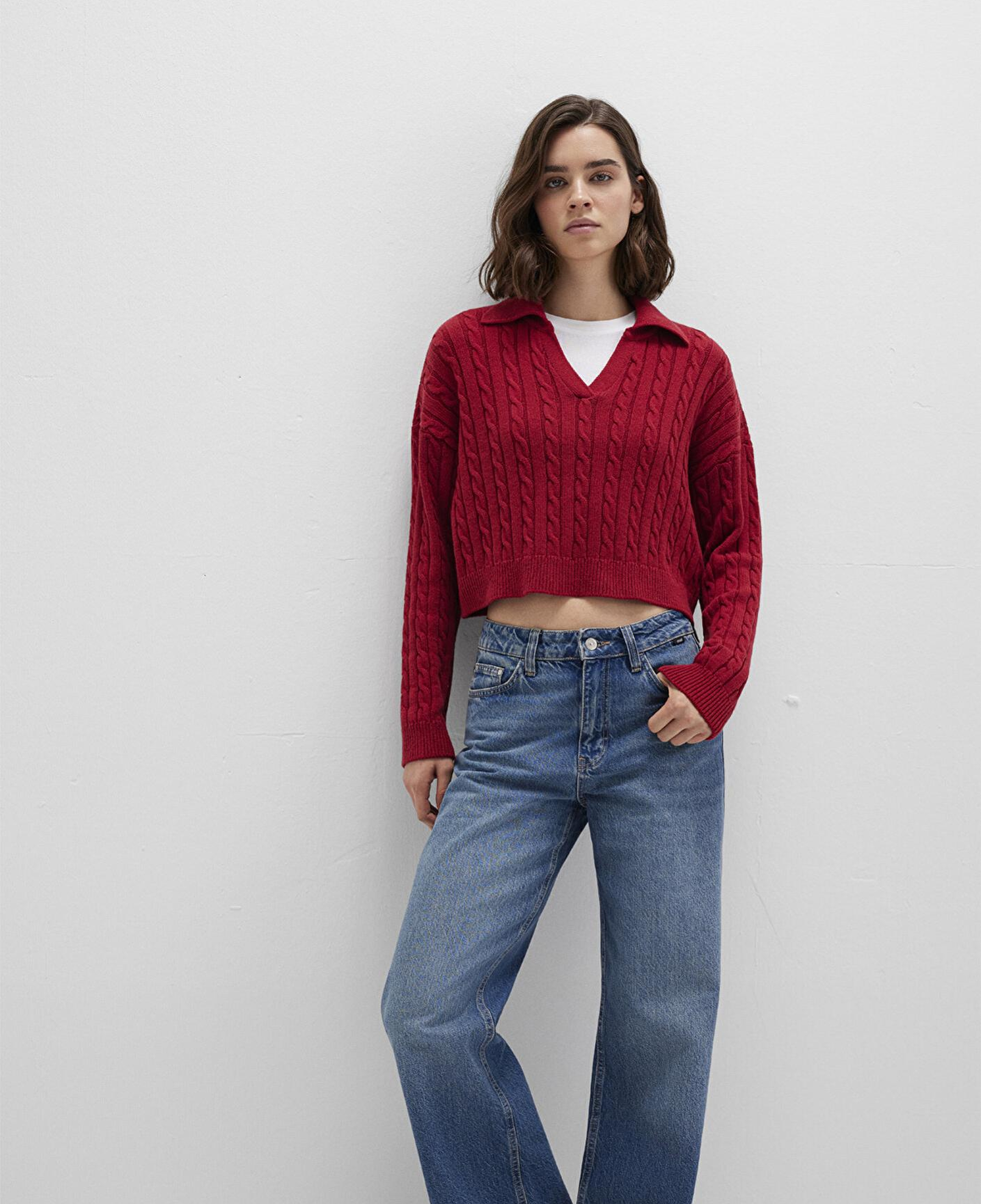 Mavi Kırmızı Triko Polo 1710717-70391