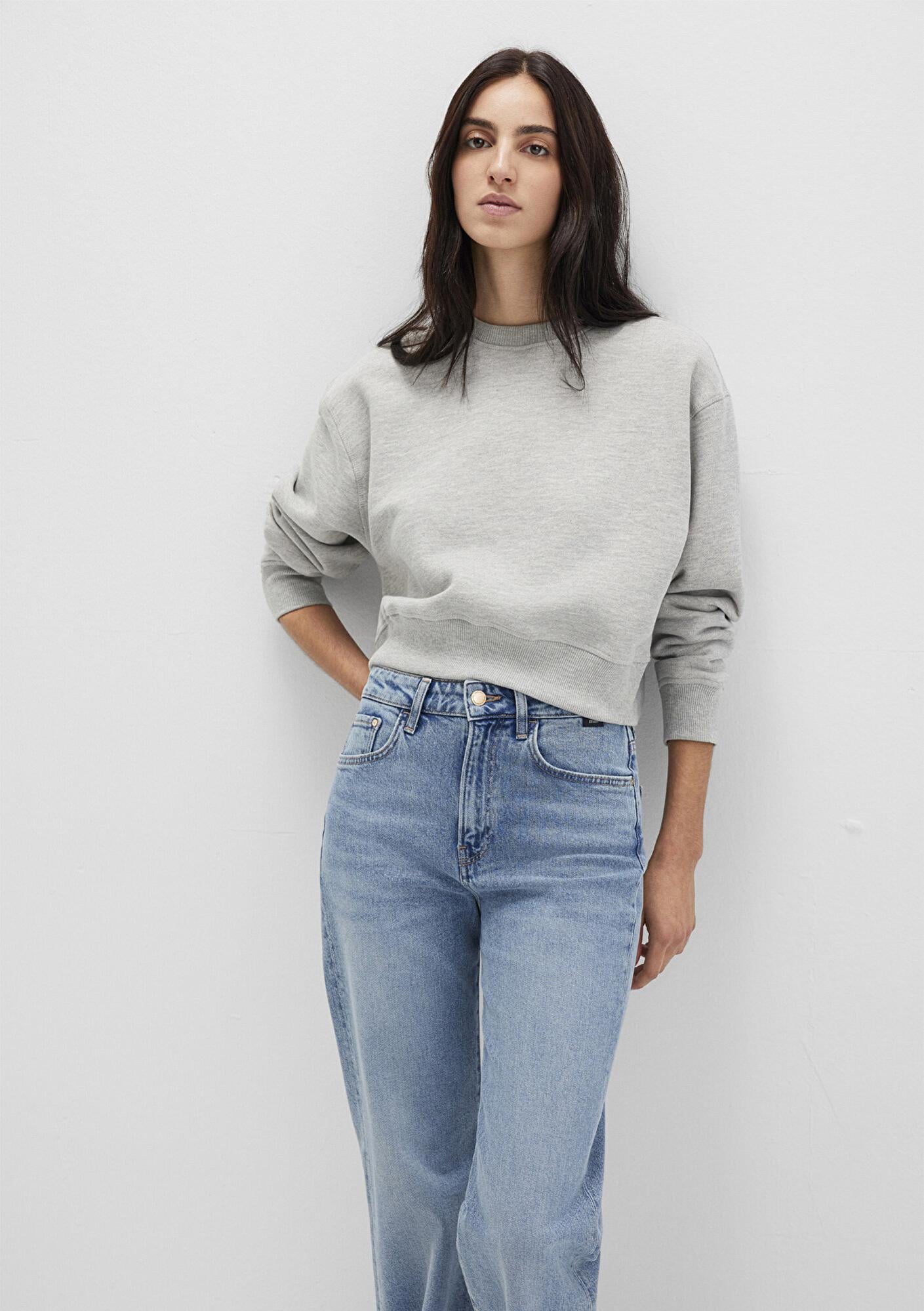 Mavi Gri Basic Crop Sweatshirt 1S10389-82816