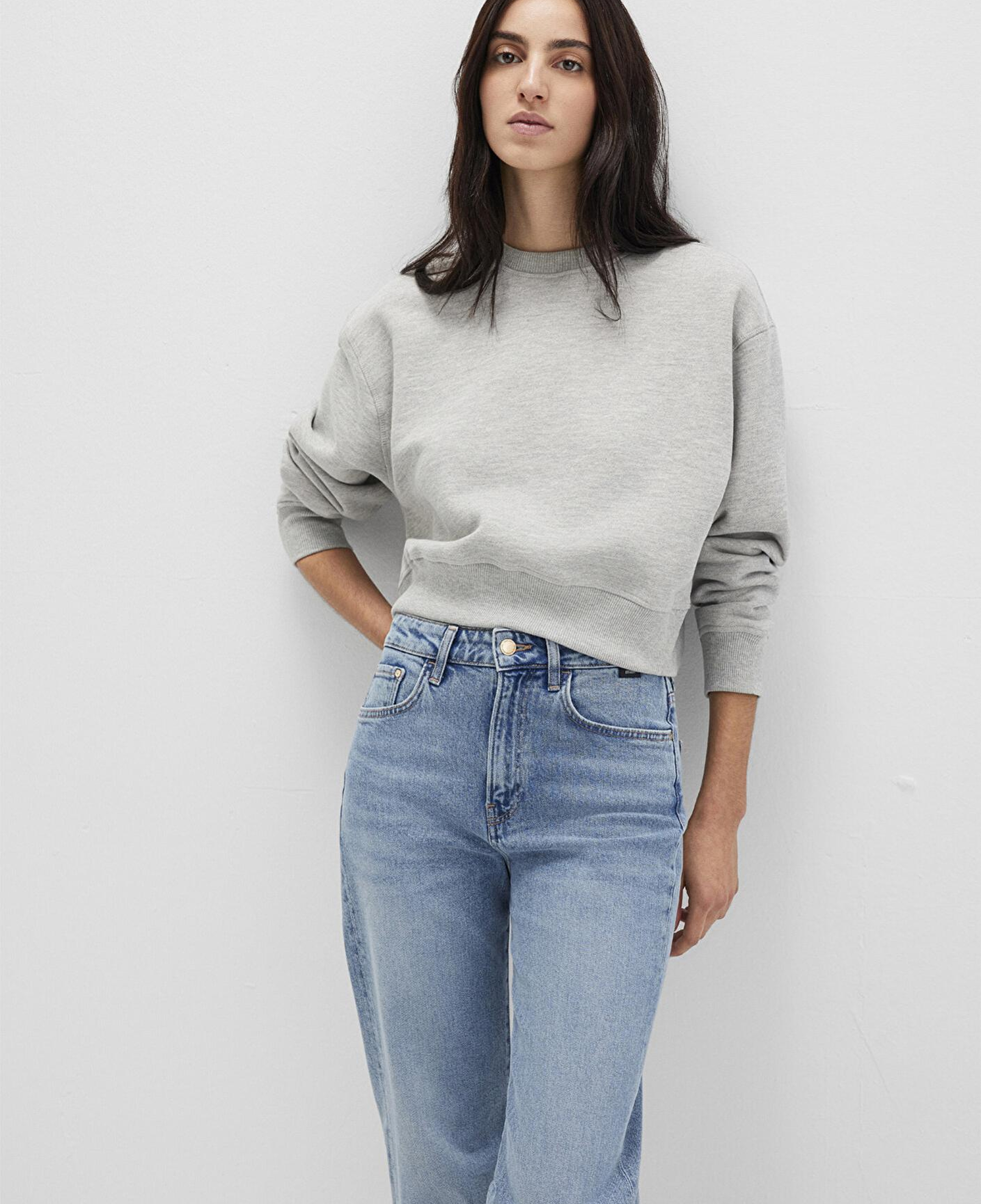 Mavi Gri Basic Crop Sweatshirt 1S10389-82816