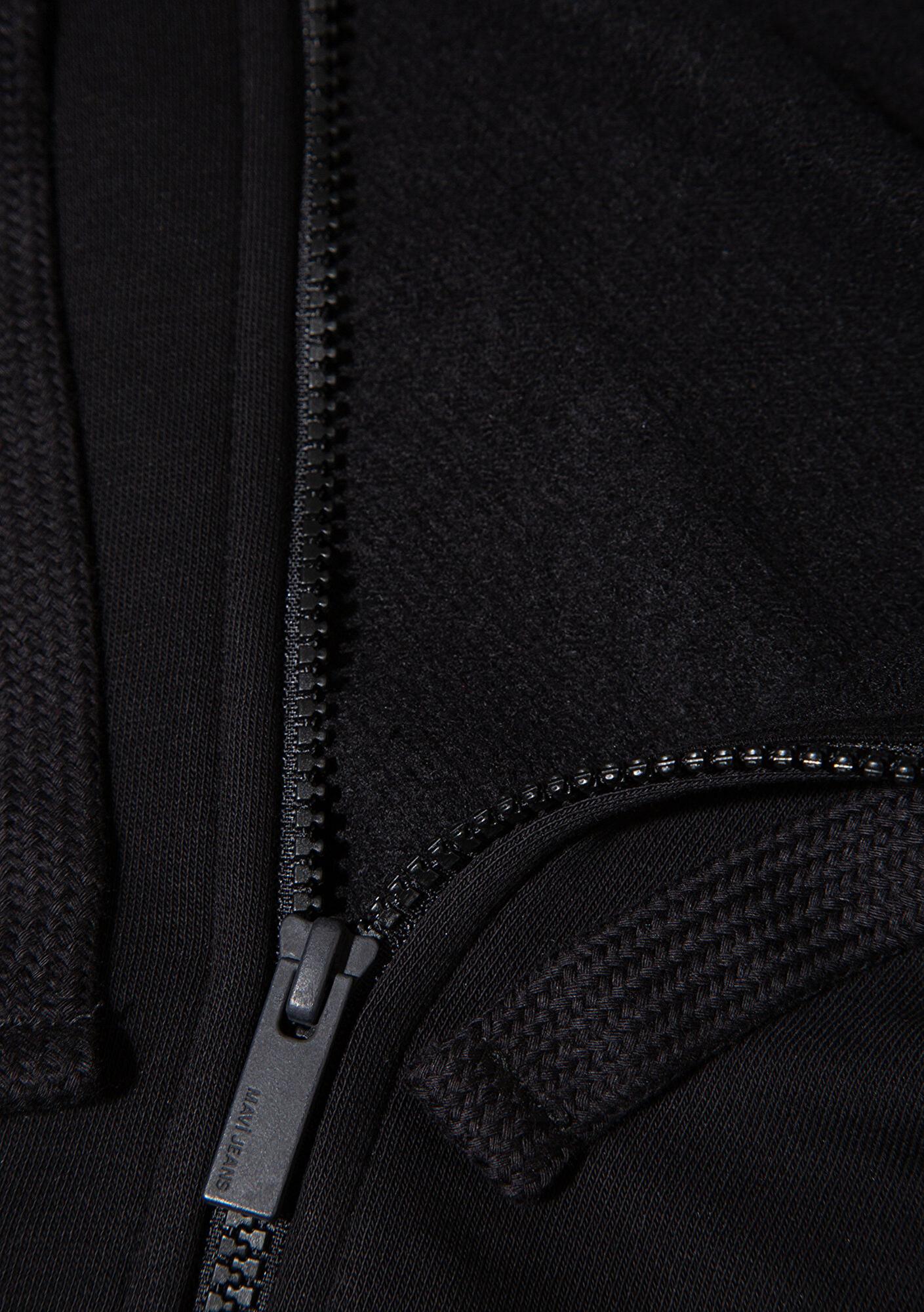 Mavi Kapüşonlu Siyah Basic Crop Sweatshirt 1S10388-900