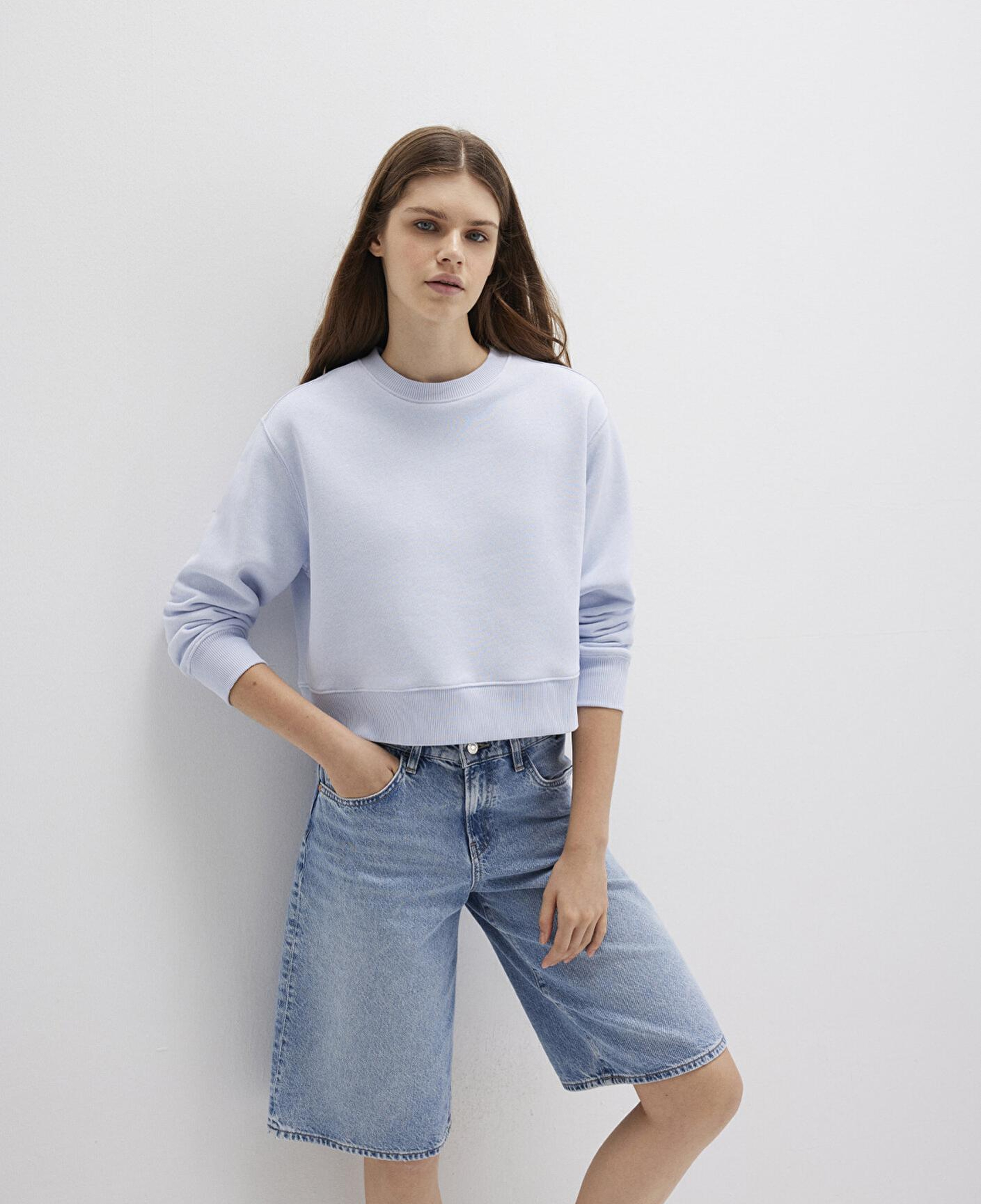 Mavi Bisiklet Yaka Mavi Sweatshirt 1S10387-89201