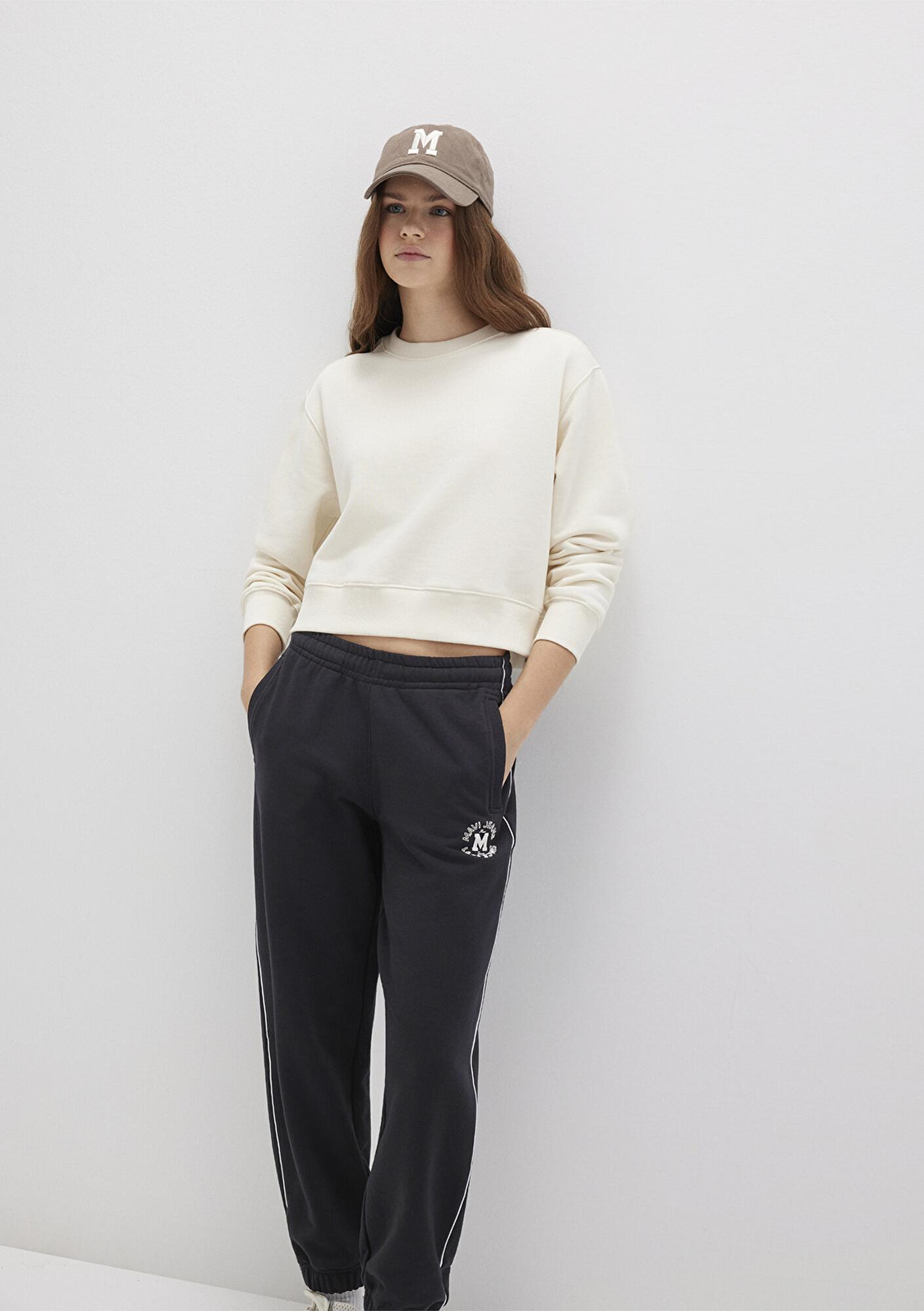 Mavi Bisiklet Yaka Ekru Sweatshirt 1S10387-70049