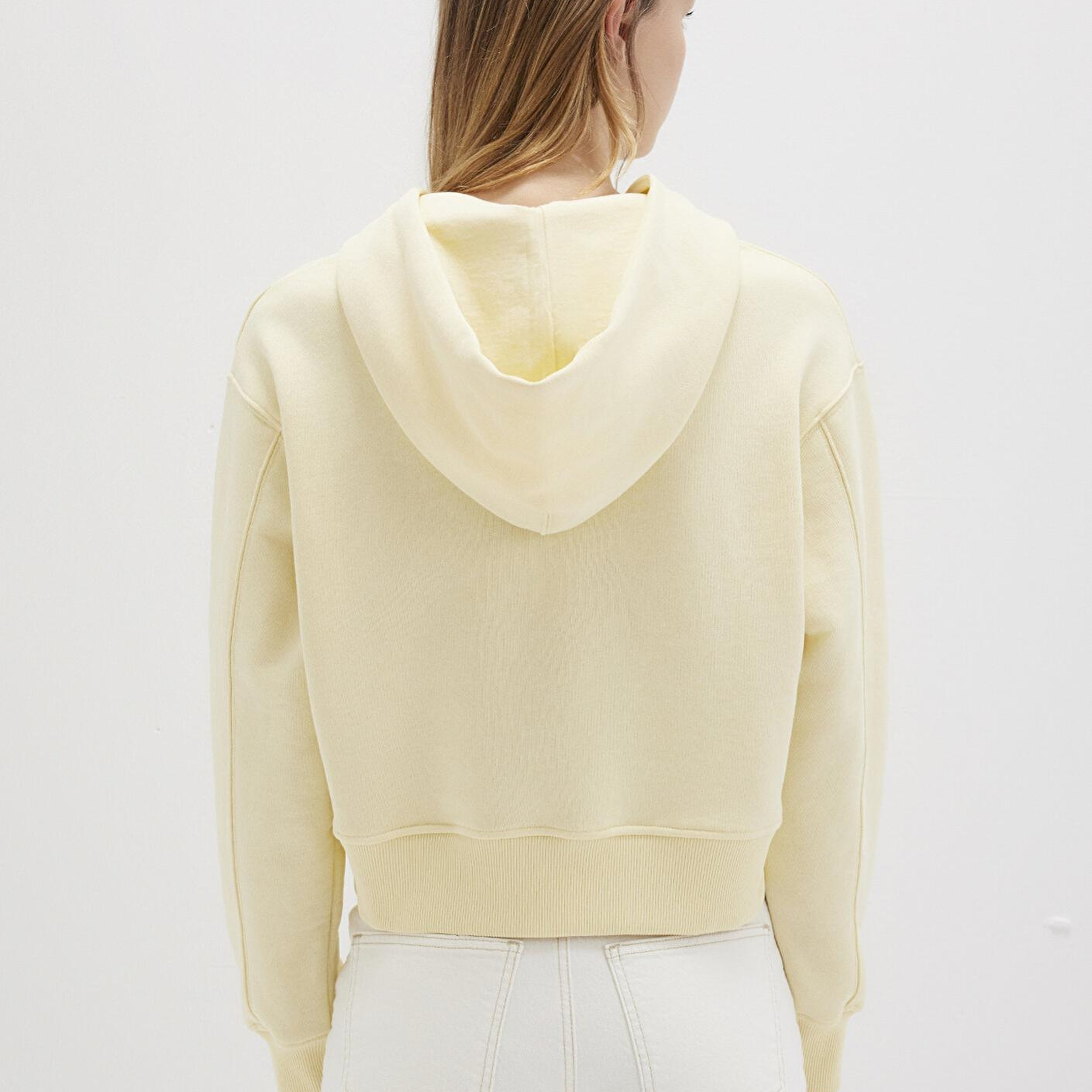 Mavi Kapüşonlu Sarı Sweatshirt 1S10386-71187