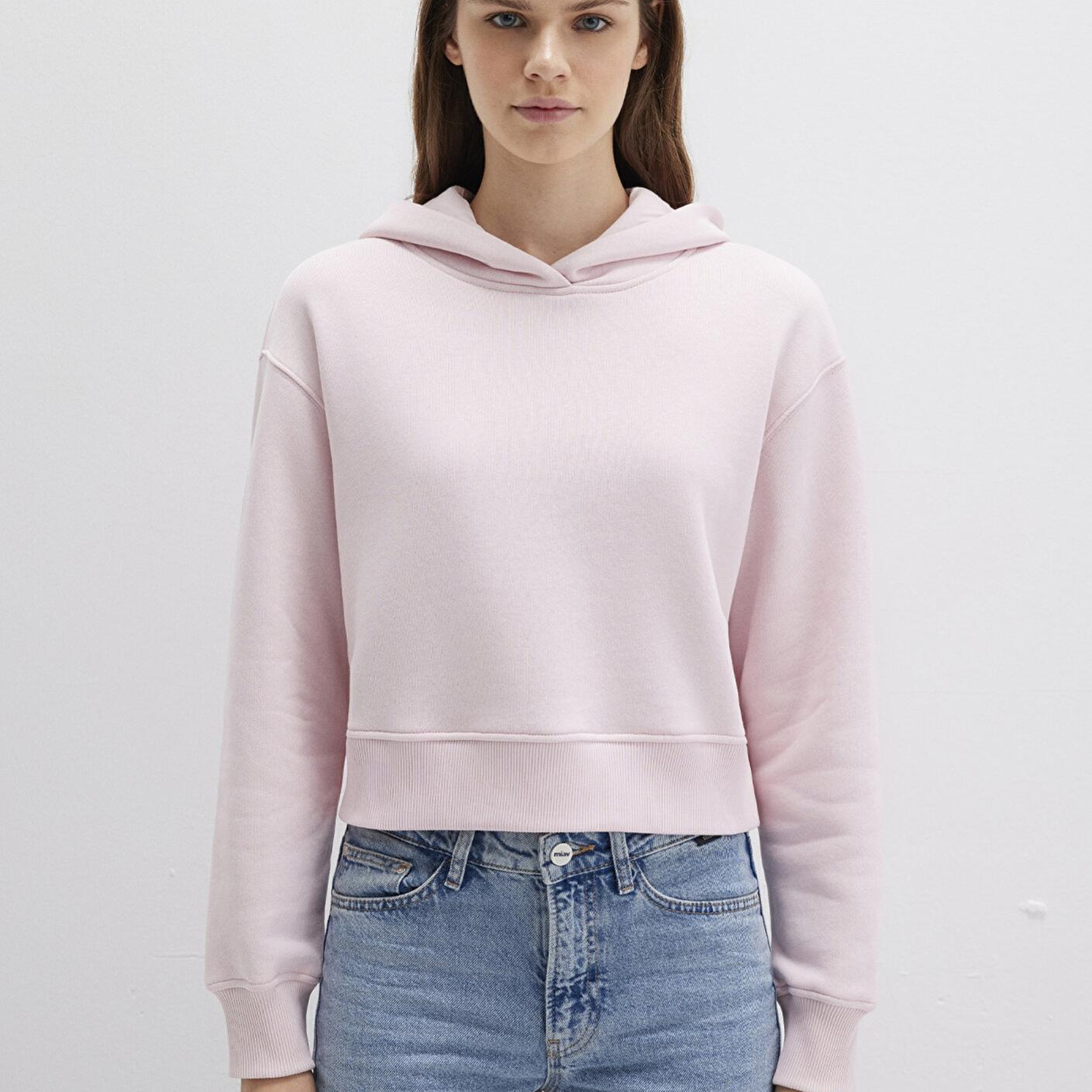 Mavi Kapüşonlu Pembe Sweatshirt 1S10386-71006