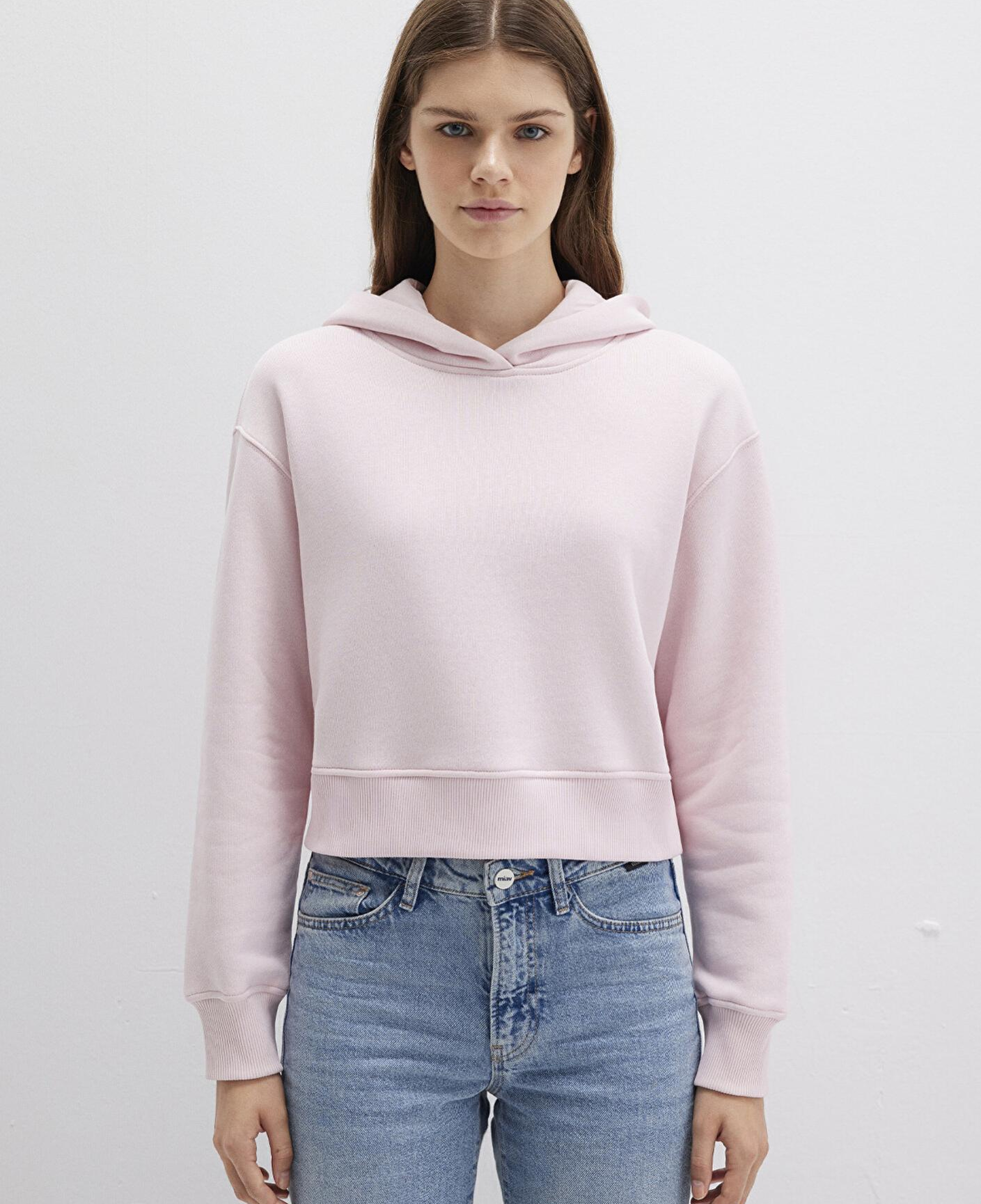 Mavi Kapüşonlu Pembe Sweatshirt 1S10386-71006