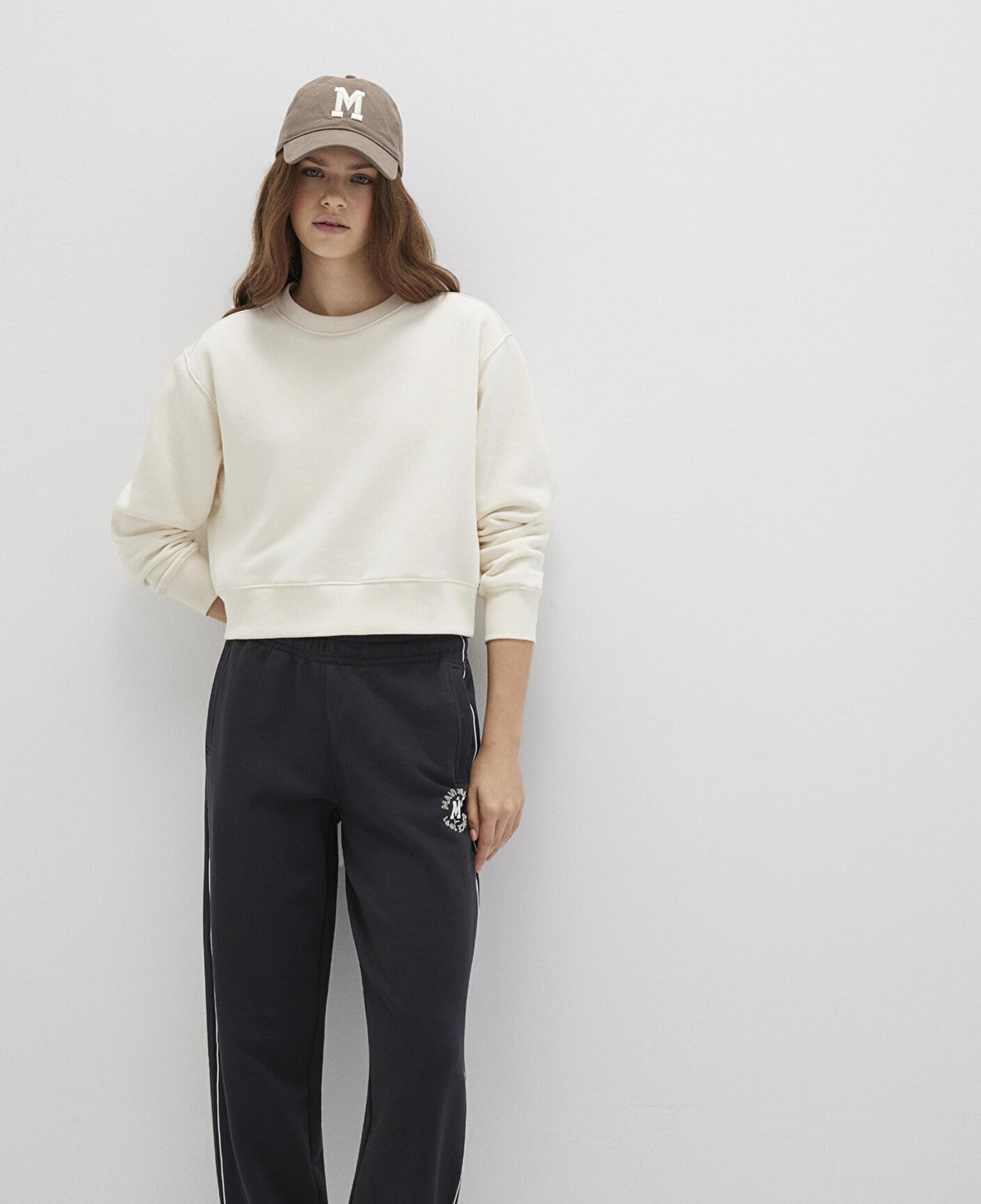 Mavi Bisiklet Yaka Ekru Sweatshirt 1S10387-70049