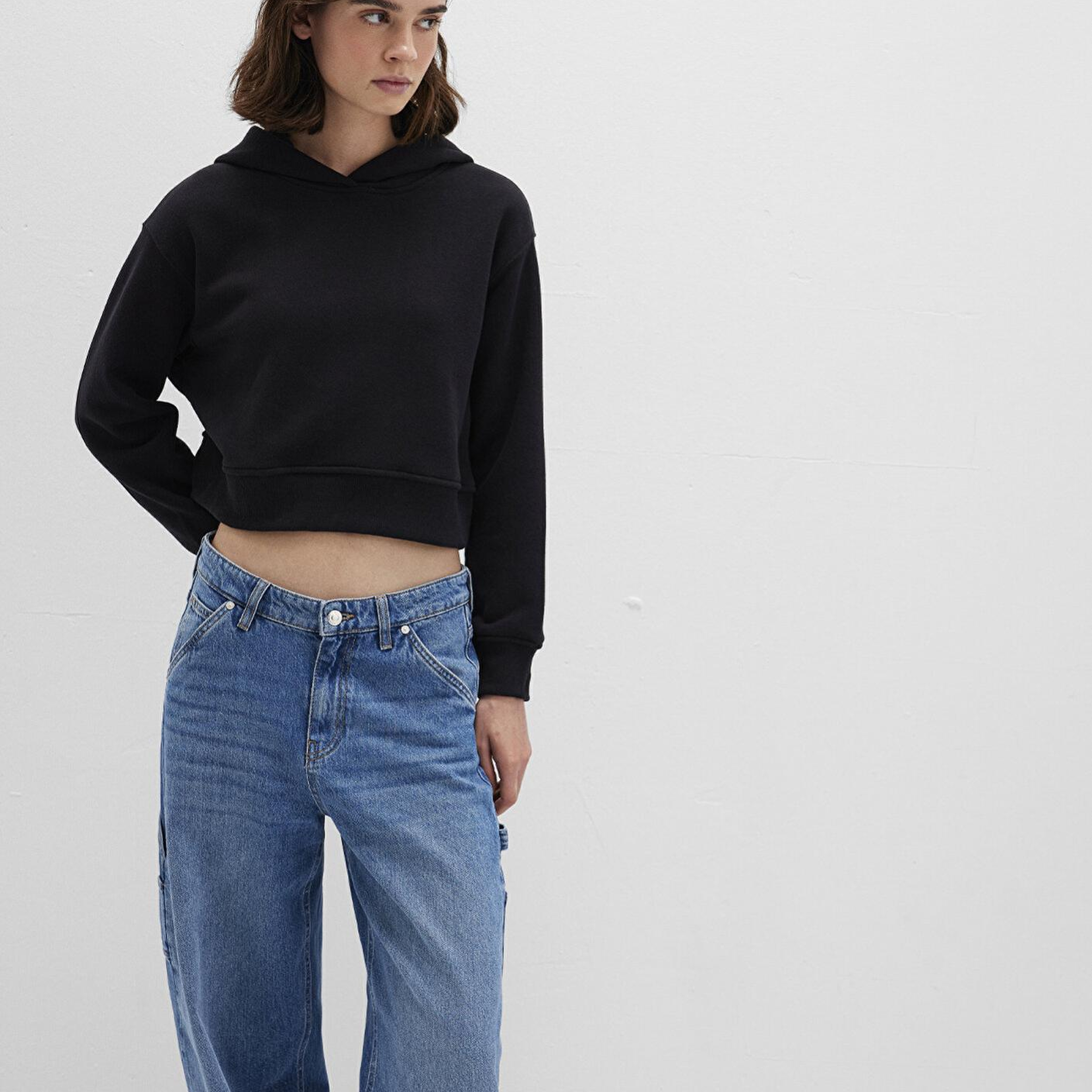 Mavi Kapüşonlu Siyah Sweatshirt 1S10386-900