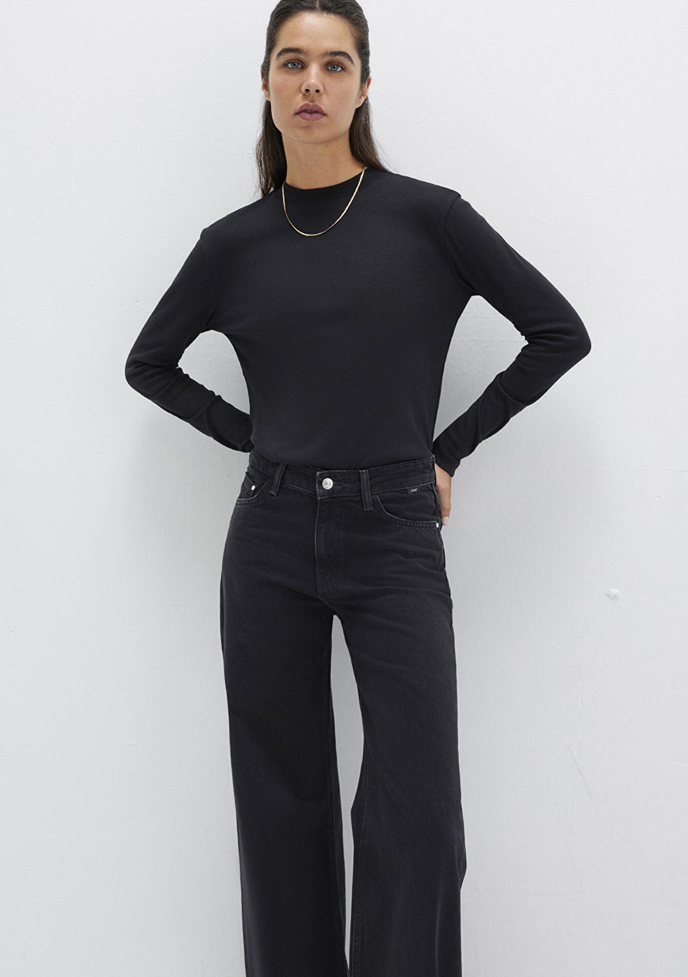 Mavi Uzun Kollu Siyah Tişört Slim Fit / Dar Kesim 1613352-900