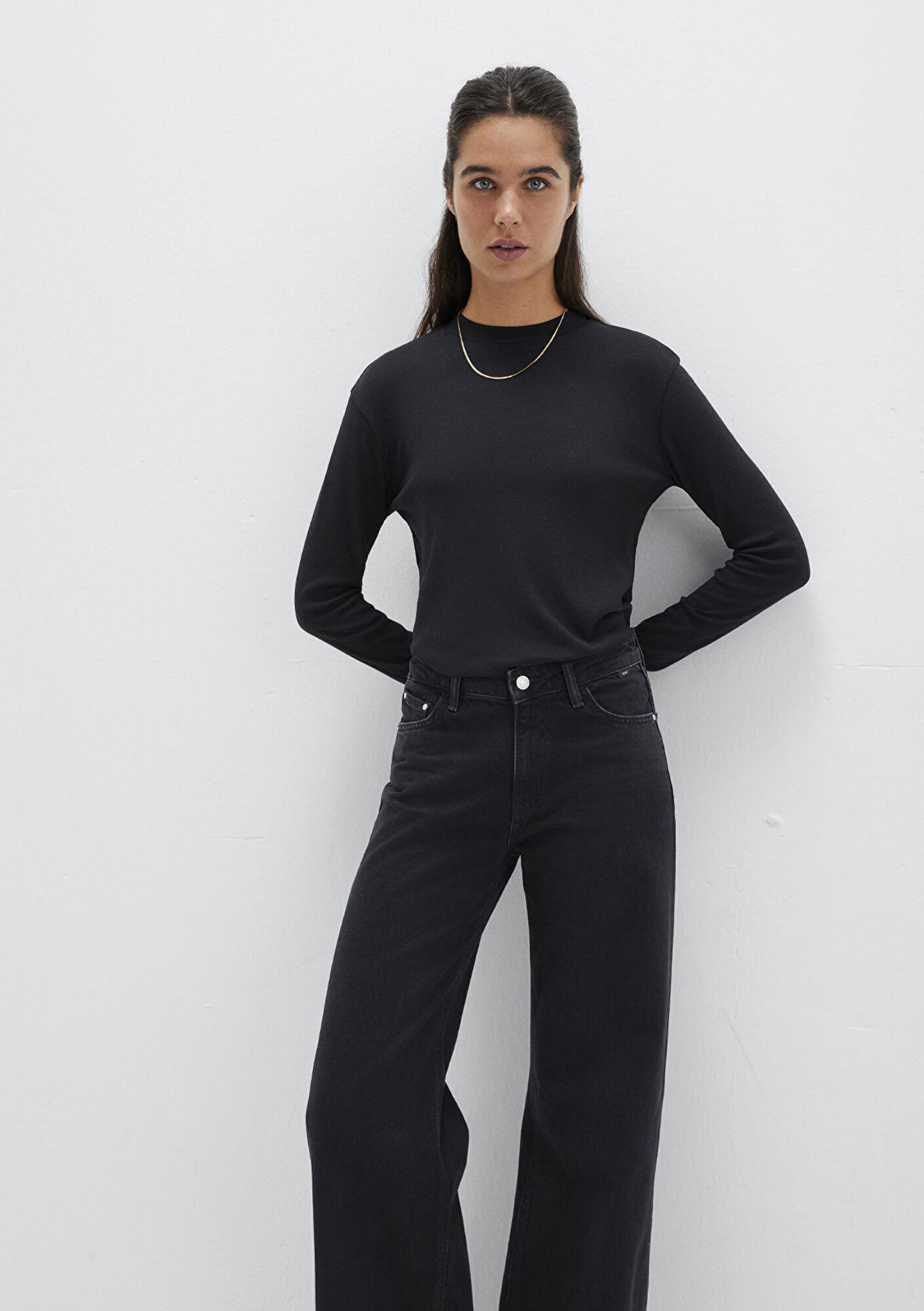 Mavi Uzun Kollu Siyah Tişört Slim Fit / Dar Kesim 1613352-900