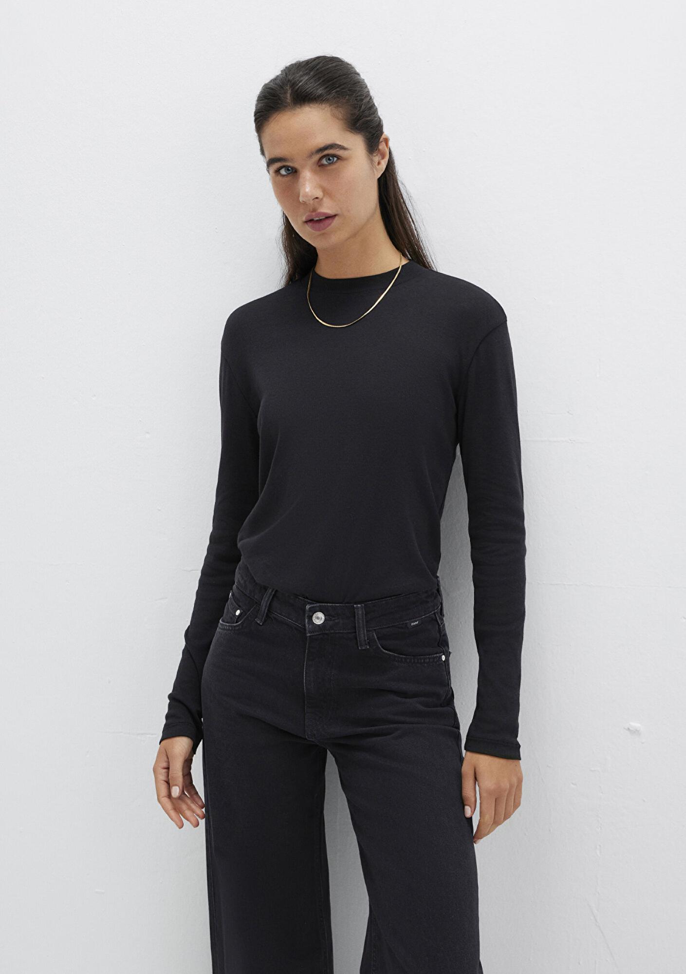 Mavi Uzun Kollu Siyah Tişört Slim Fit / Dar Kesim 1613352-900