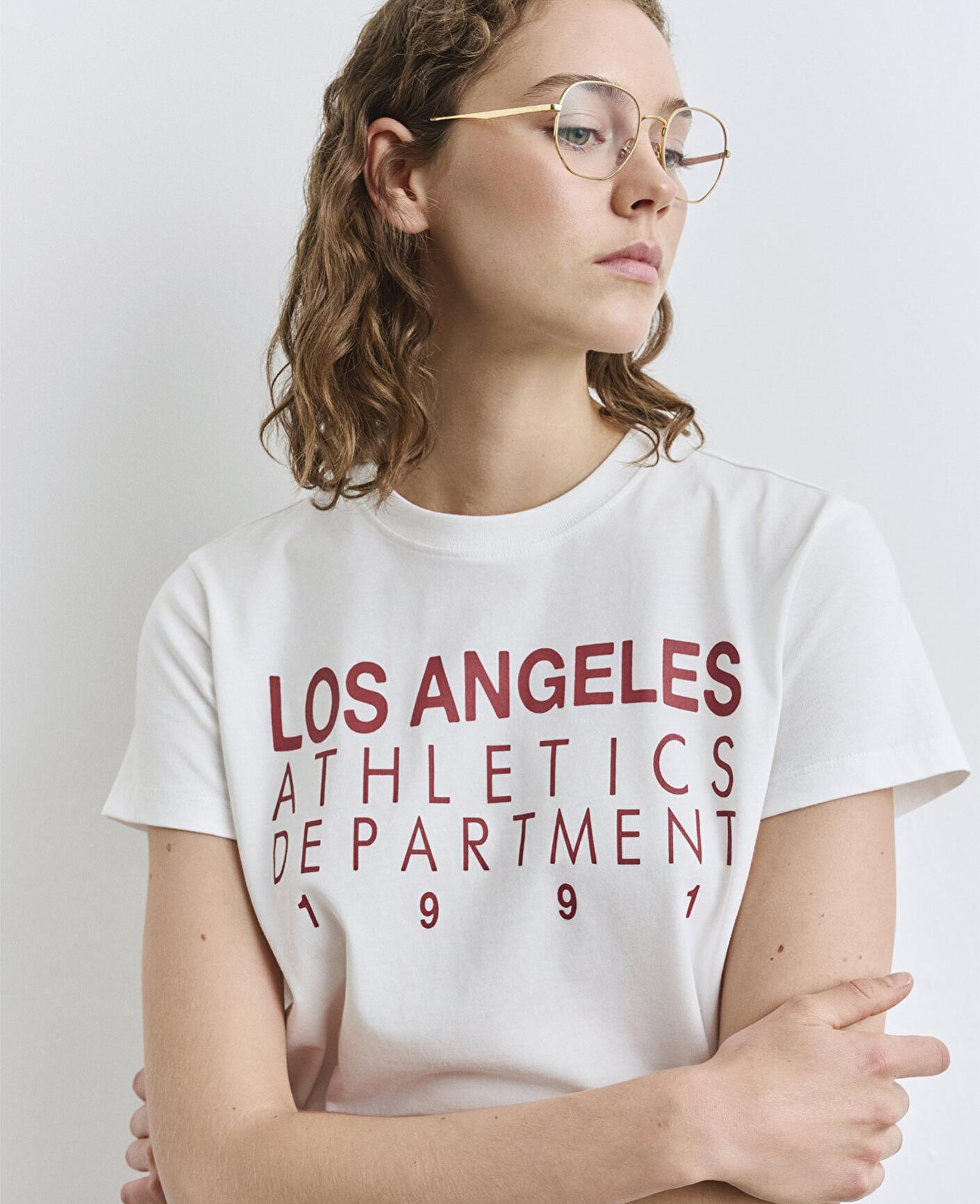 Mavi Los Angeles Baskılı Ekru Tişört Regular Fit / Normal Kesim 1613375-70057