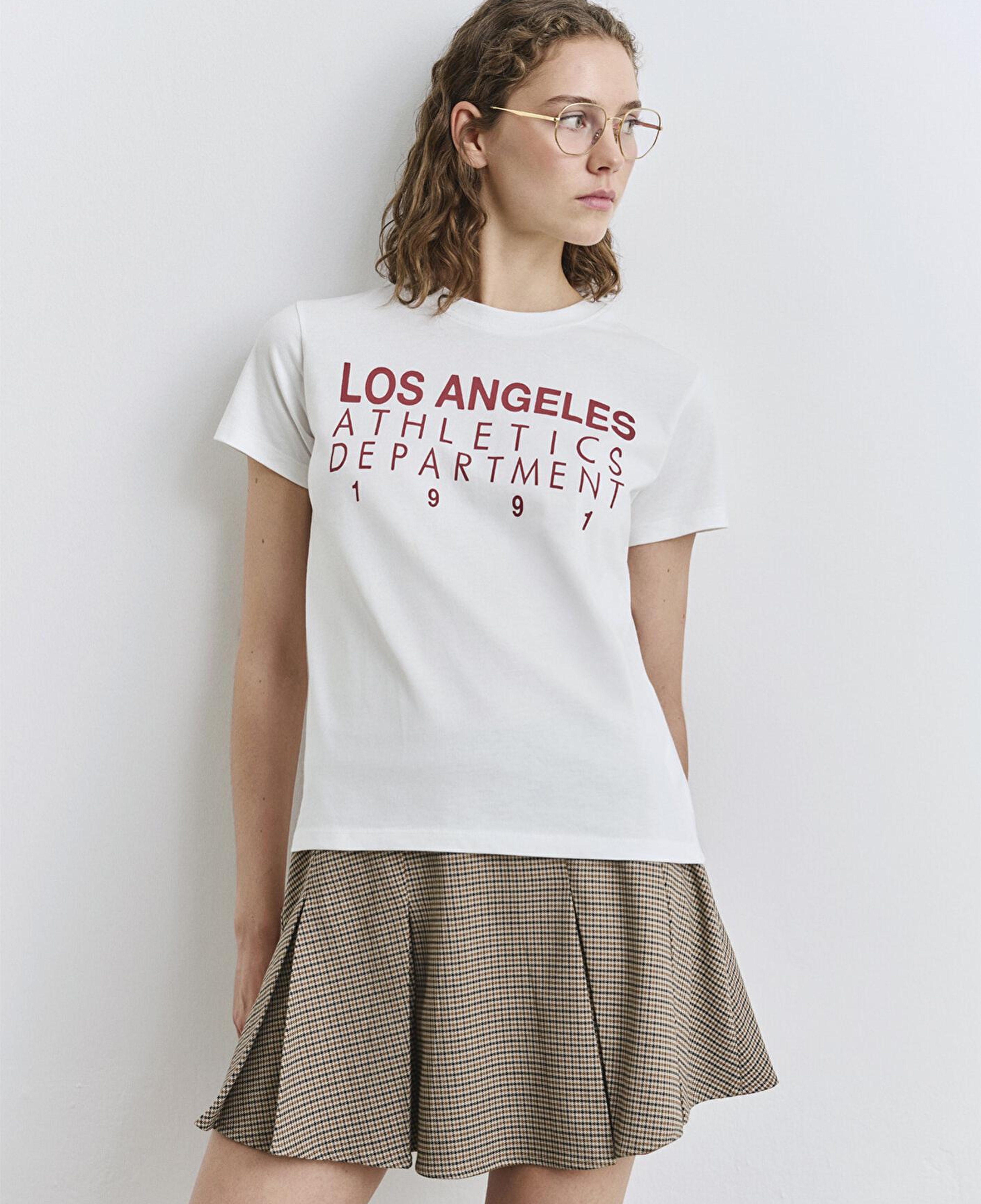 Mavi Los Angeles Baskılı Ekru Tişört Regular Fit / Normal Kesim 1613375-70057