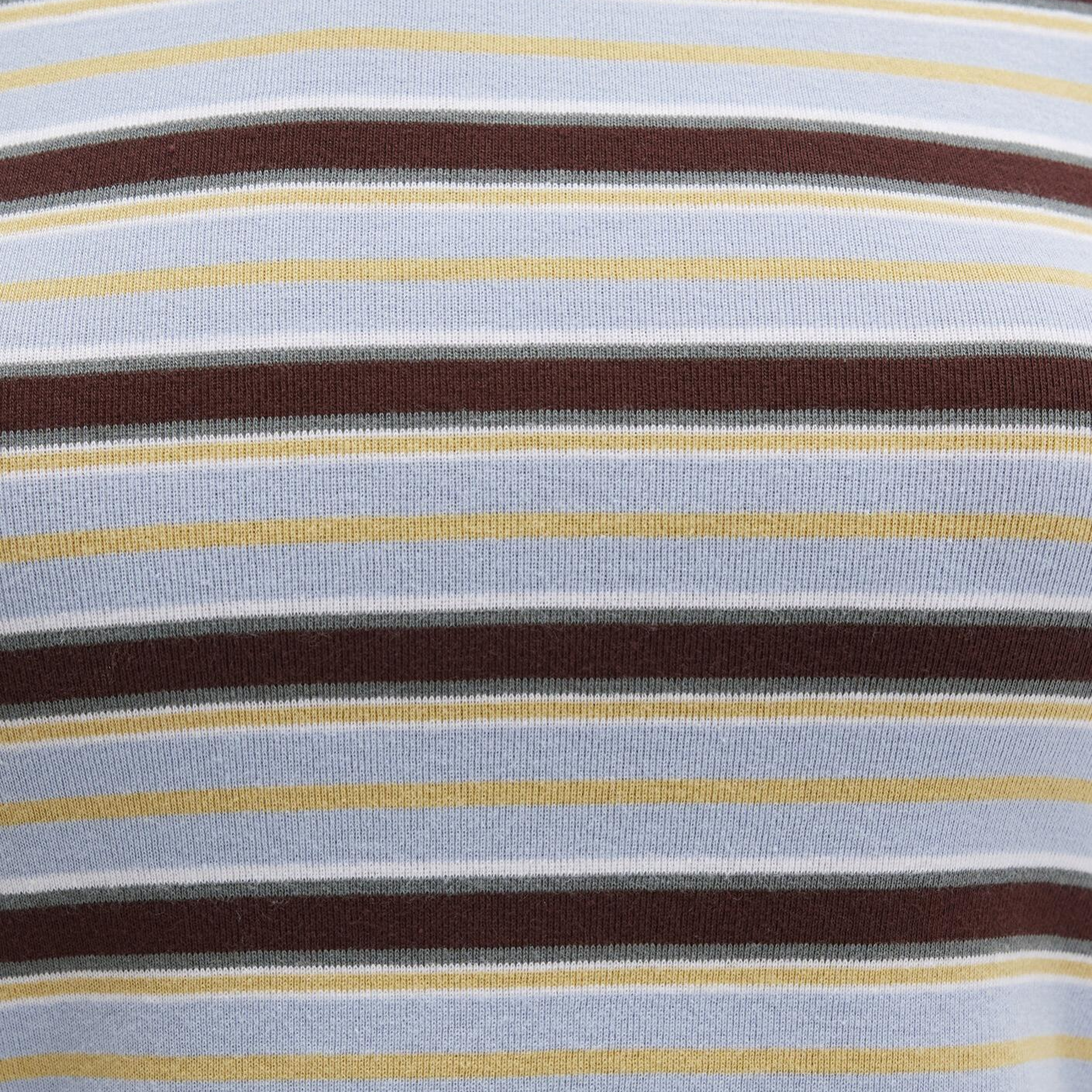 Mavi Kahverengi Çizgili Tişört Fitted / Vücuda Oturan Kesim 1613378-90735