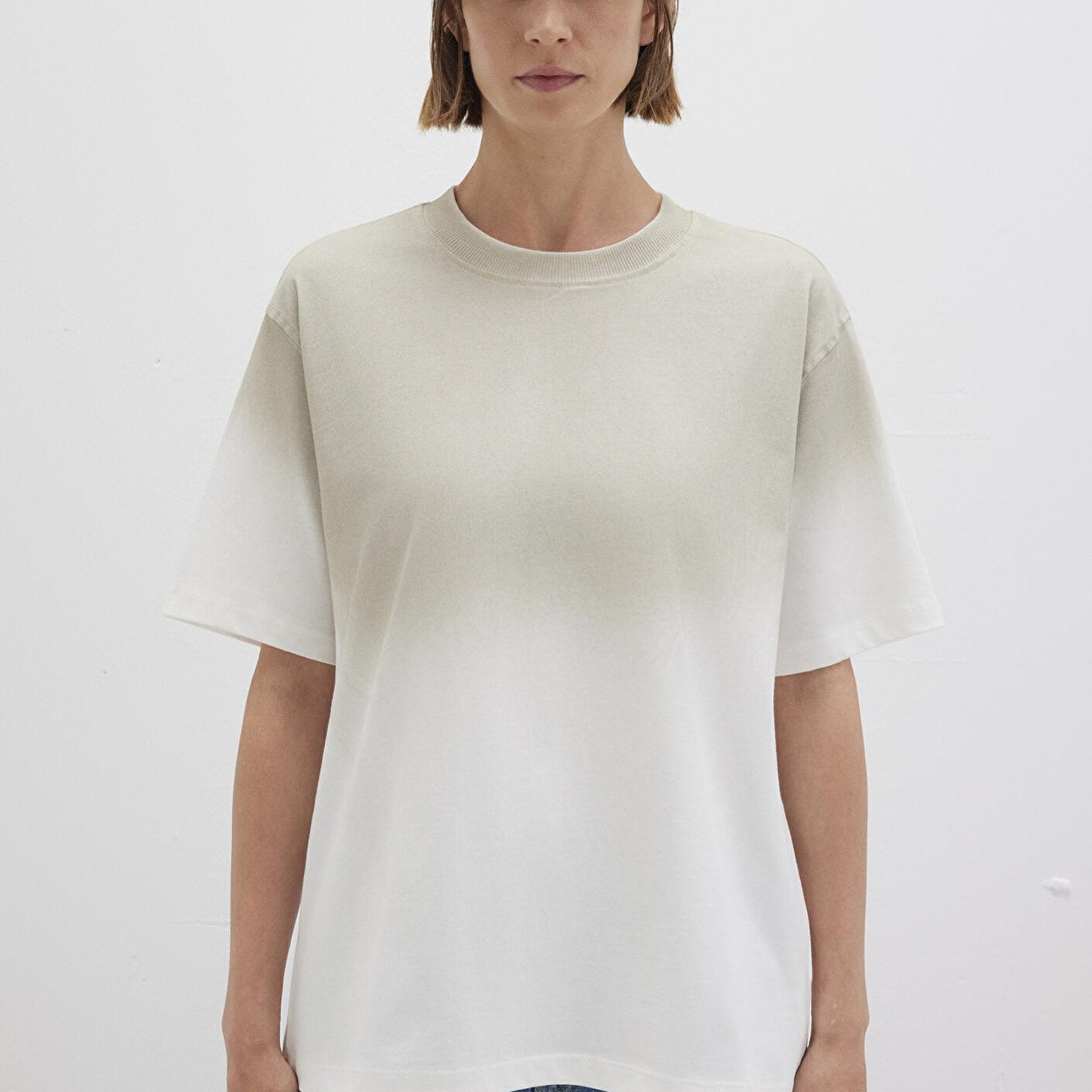 Mavi Degrade Bej Tişört Loose Fit / Bol Rahat Kesim 1613396-70057