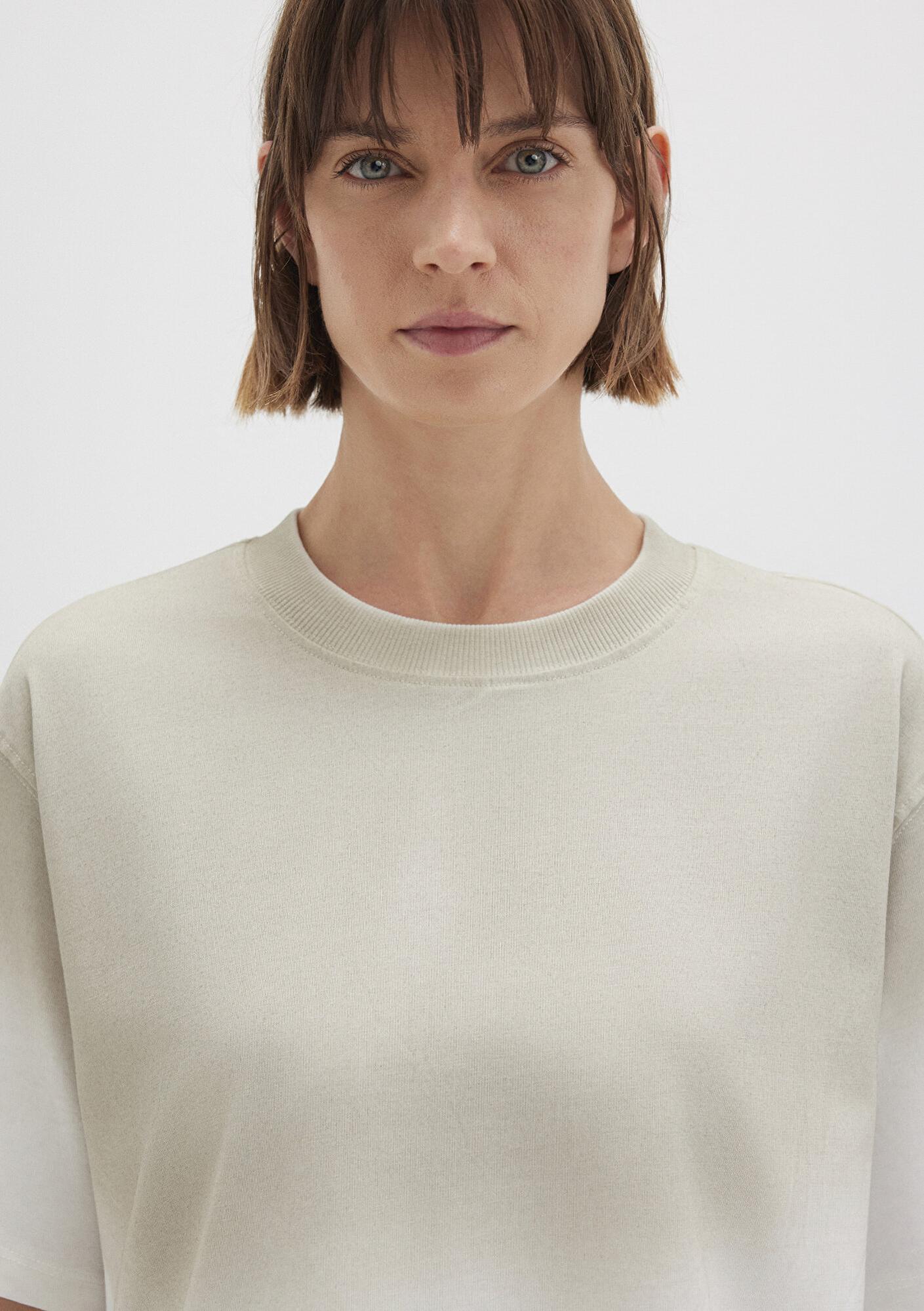 Mavi Degrade Bej Tişört Loose Fit / Bol Rahat Kesim 1613396-70057