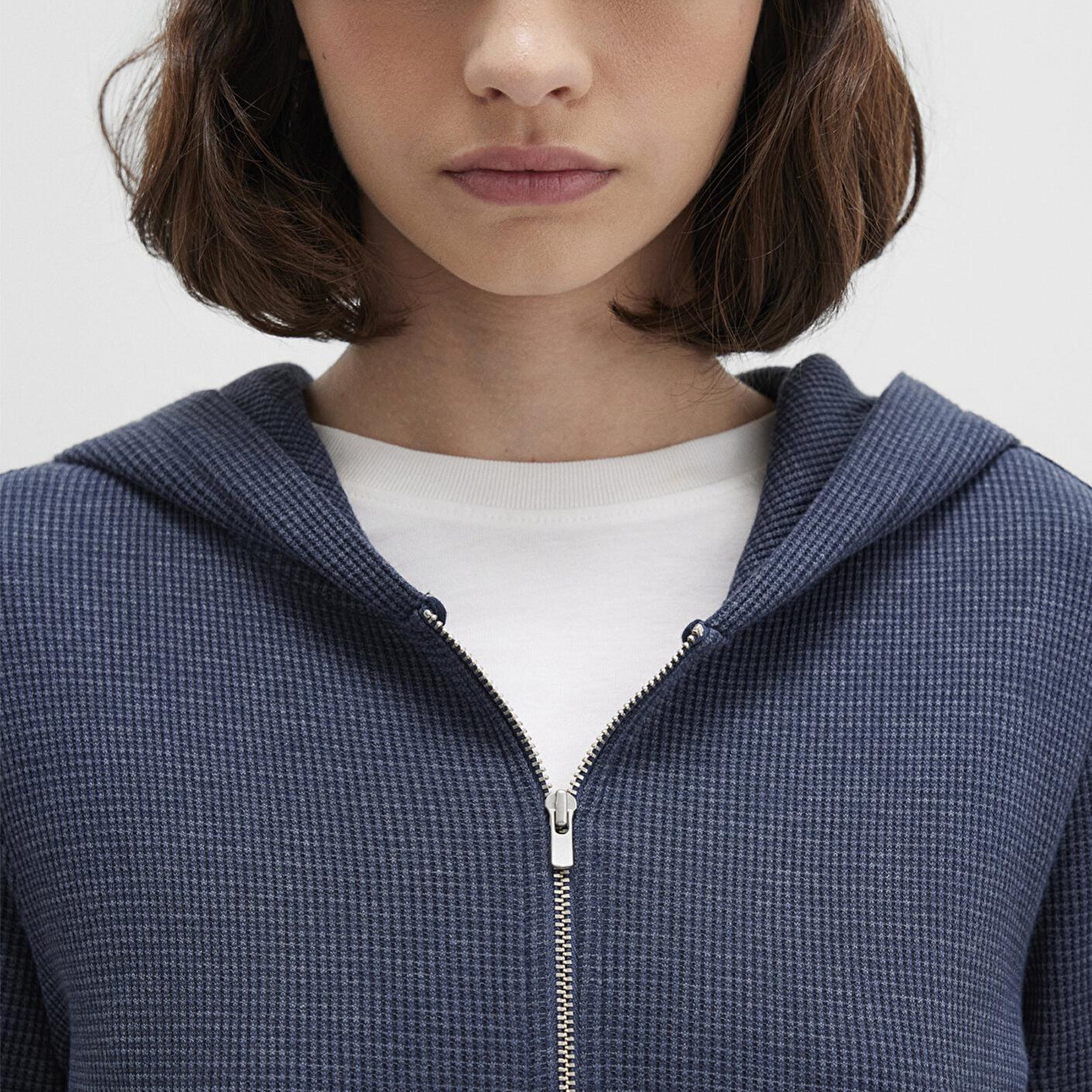 Mavi Fermuarlı Dokulu Lacivert Sweatshirt 1613383-32184