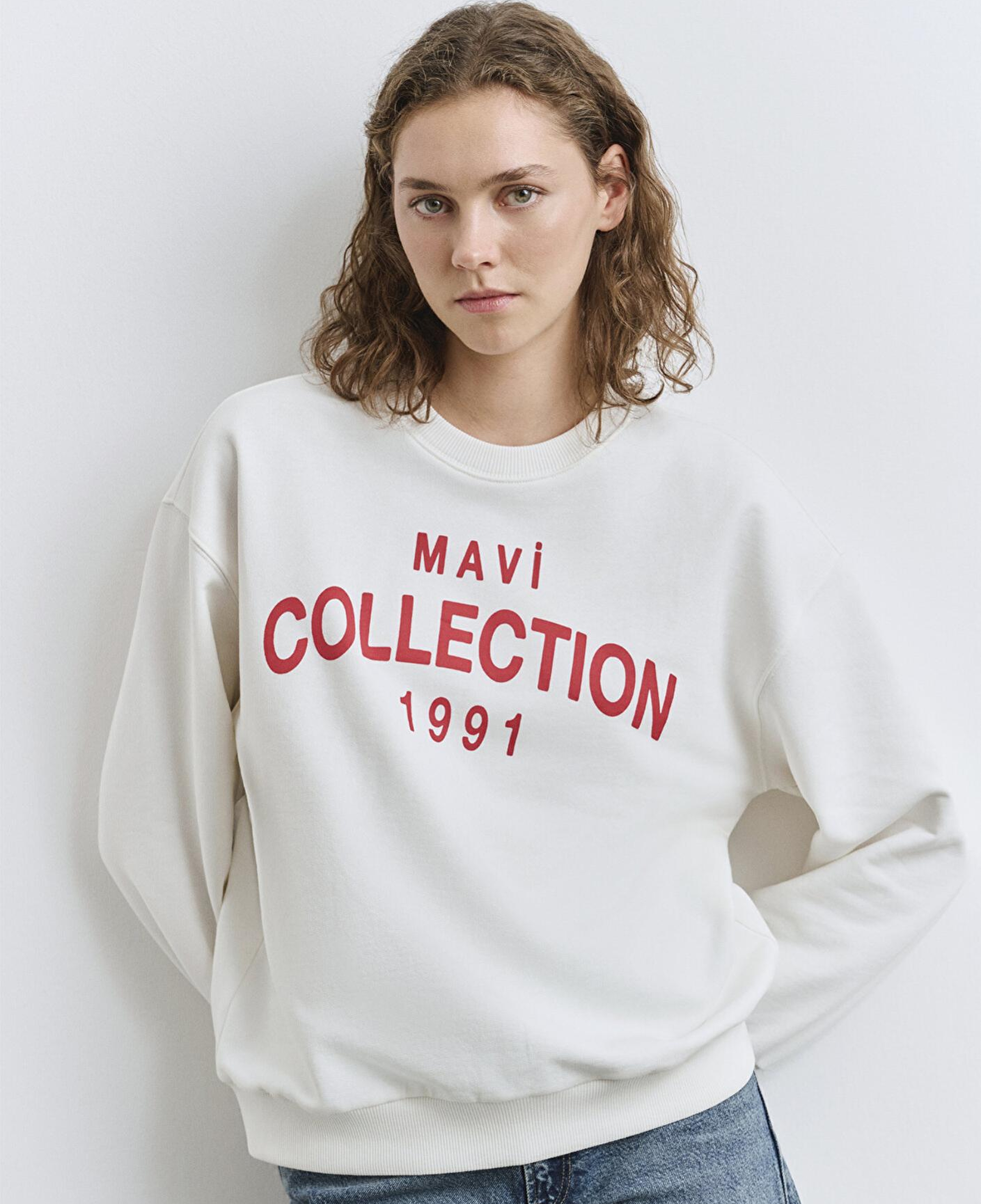 Mavi Mavi Collection Baskılı Ekru Sweatshirt 1S10359-80194