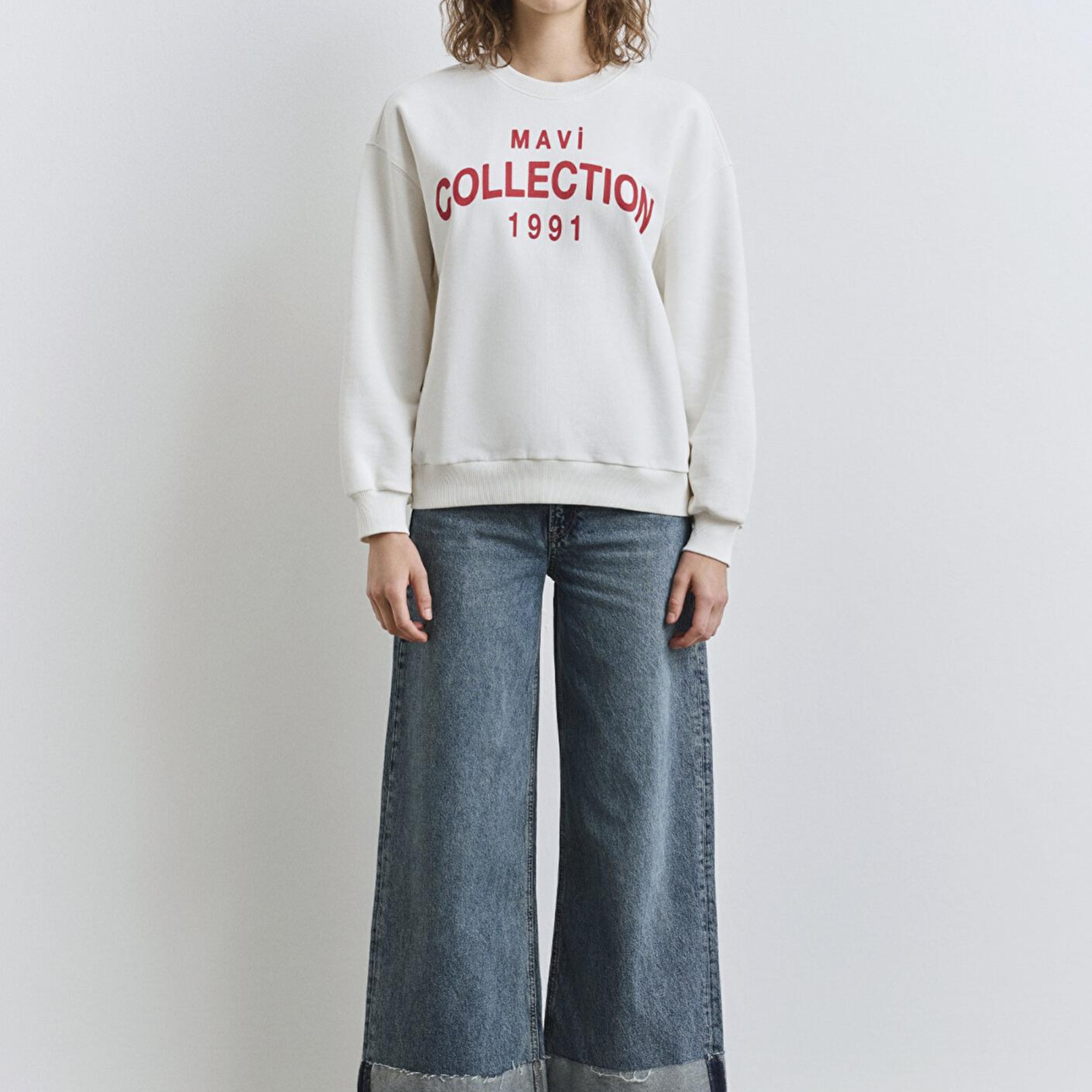 Mavi Mavi Collection Baskılı Ekru Sweatshirt 1S10359-80194