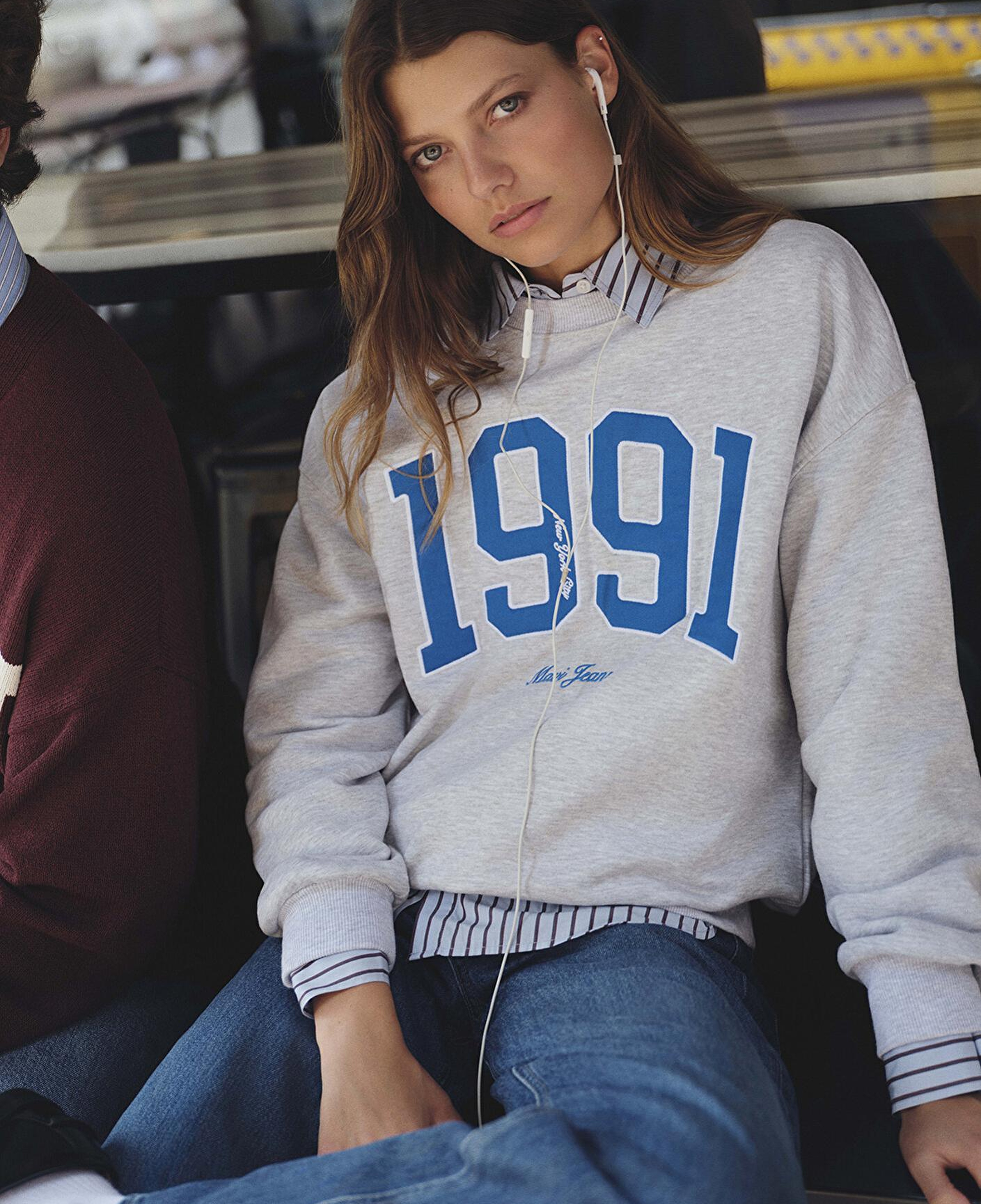 Mavi 1991 Baskılı Gri Sweatshirt 1S10361-87033