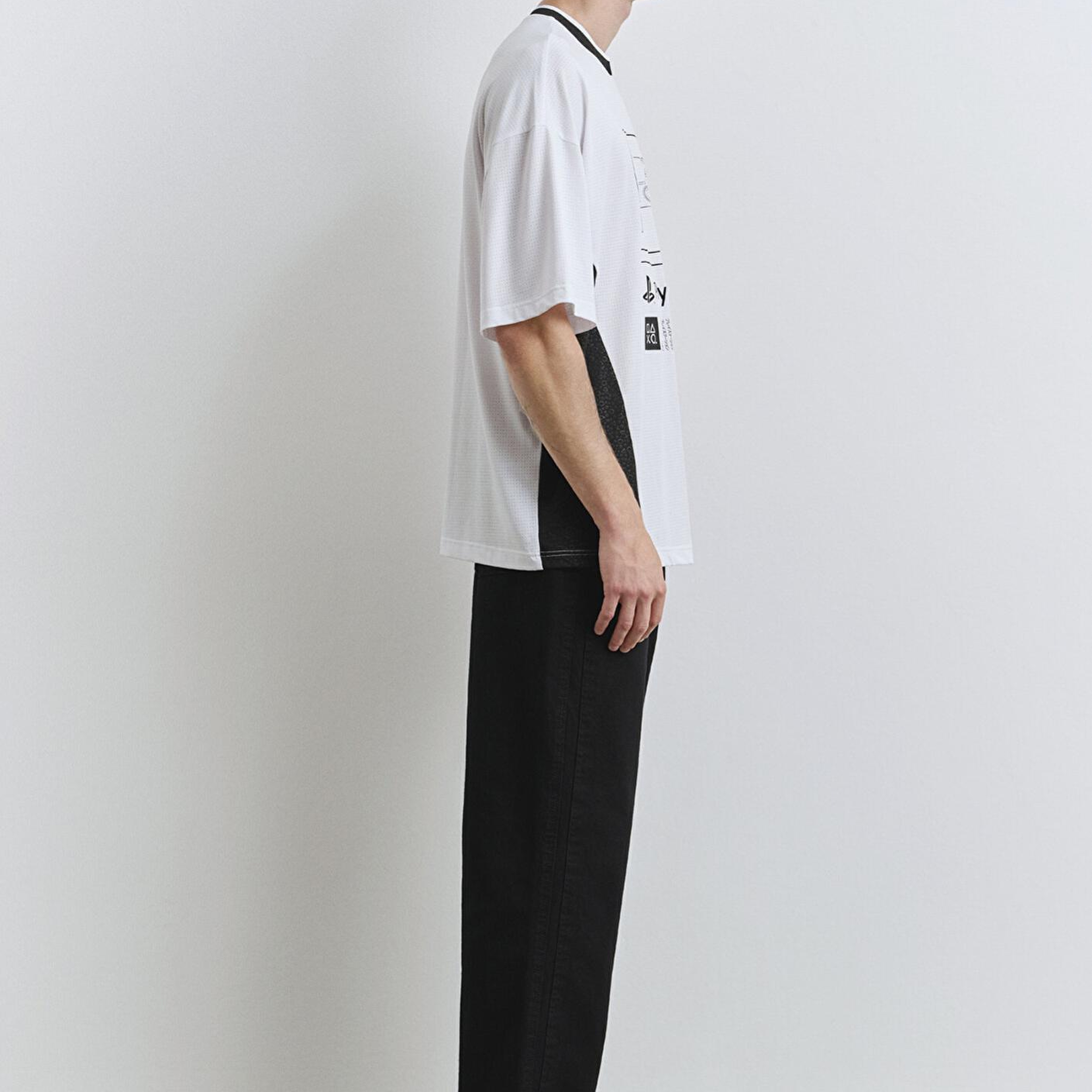 Mavi PlayStation Baskılı Beyaz Forma Tişört​ Oversize / Geniş Kesim 0612938-620