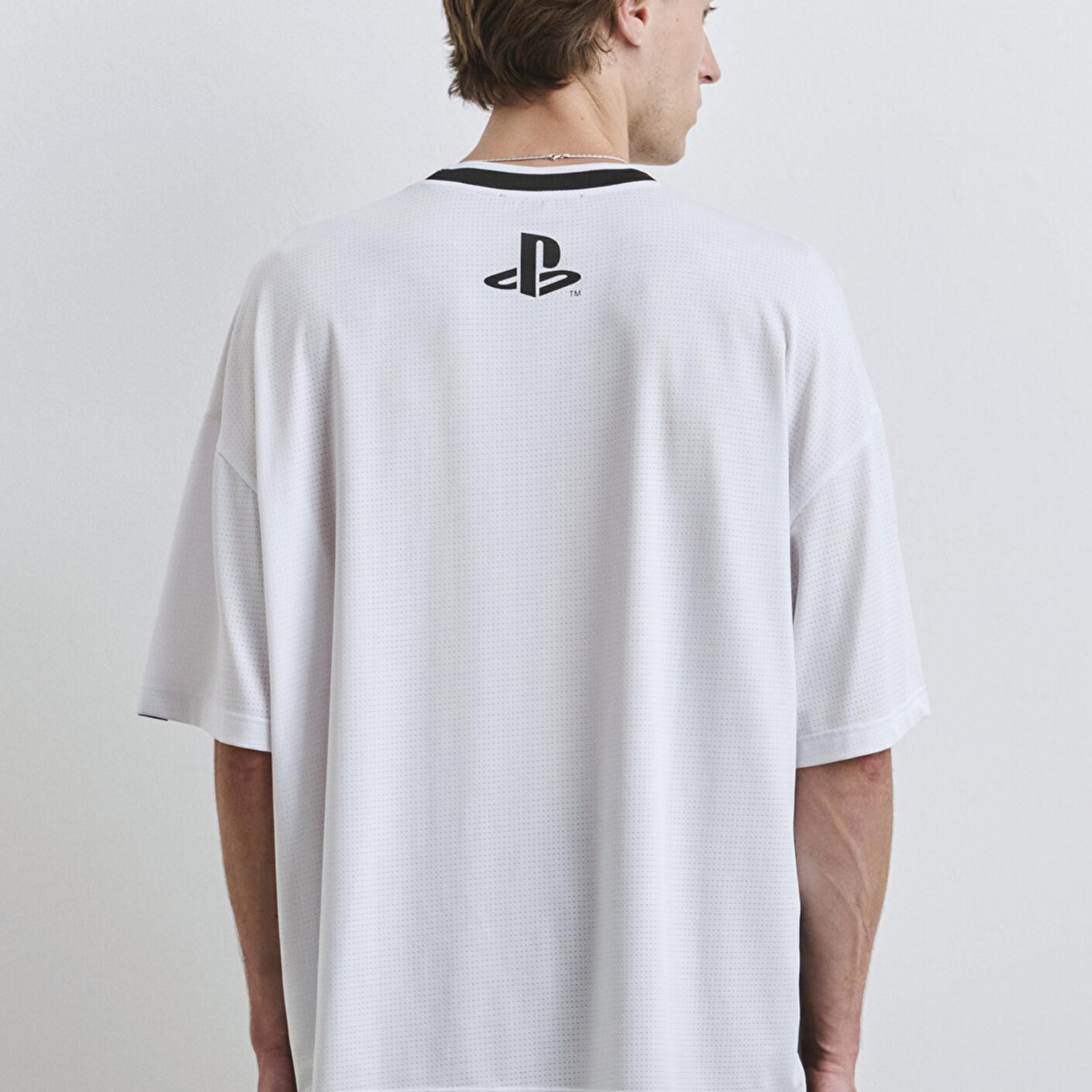 Mavi PlayStation Baskılı Beyaz Forma Tişört​ Oversize / Geniş Kesim 0612938-620