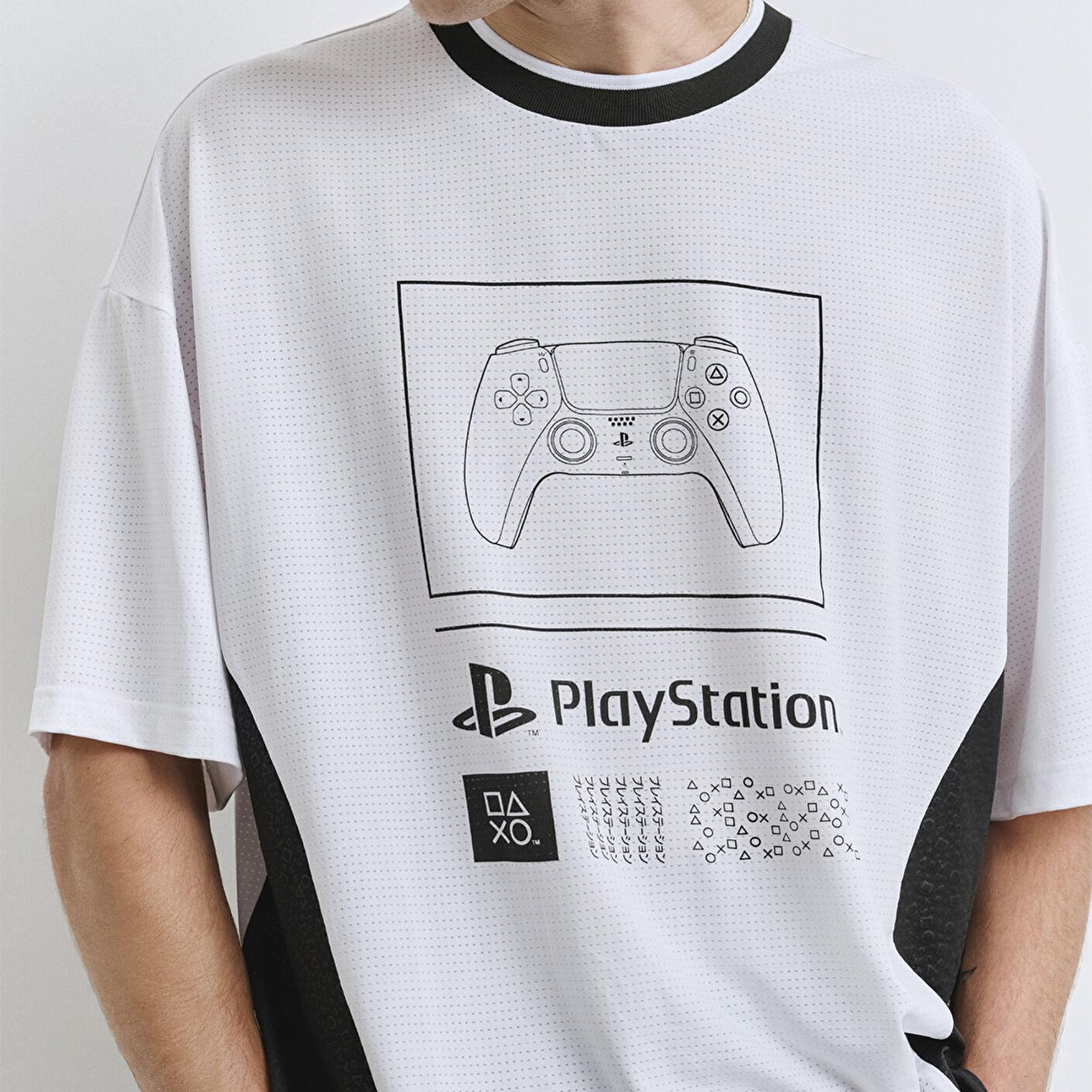 Mavi PlayStation Baskılı Beyaz Forma Tişört​ Oversize / Geniş Kesim 0612938-620