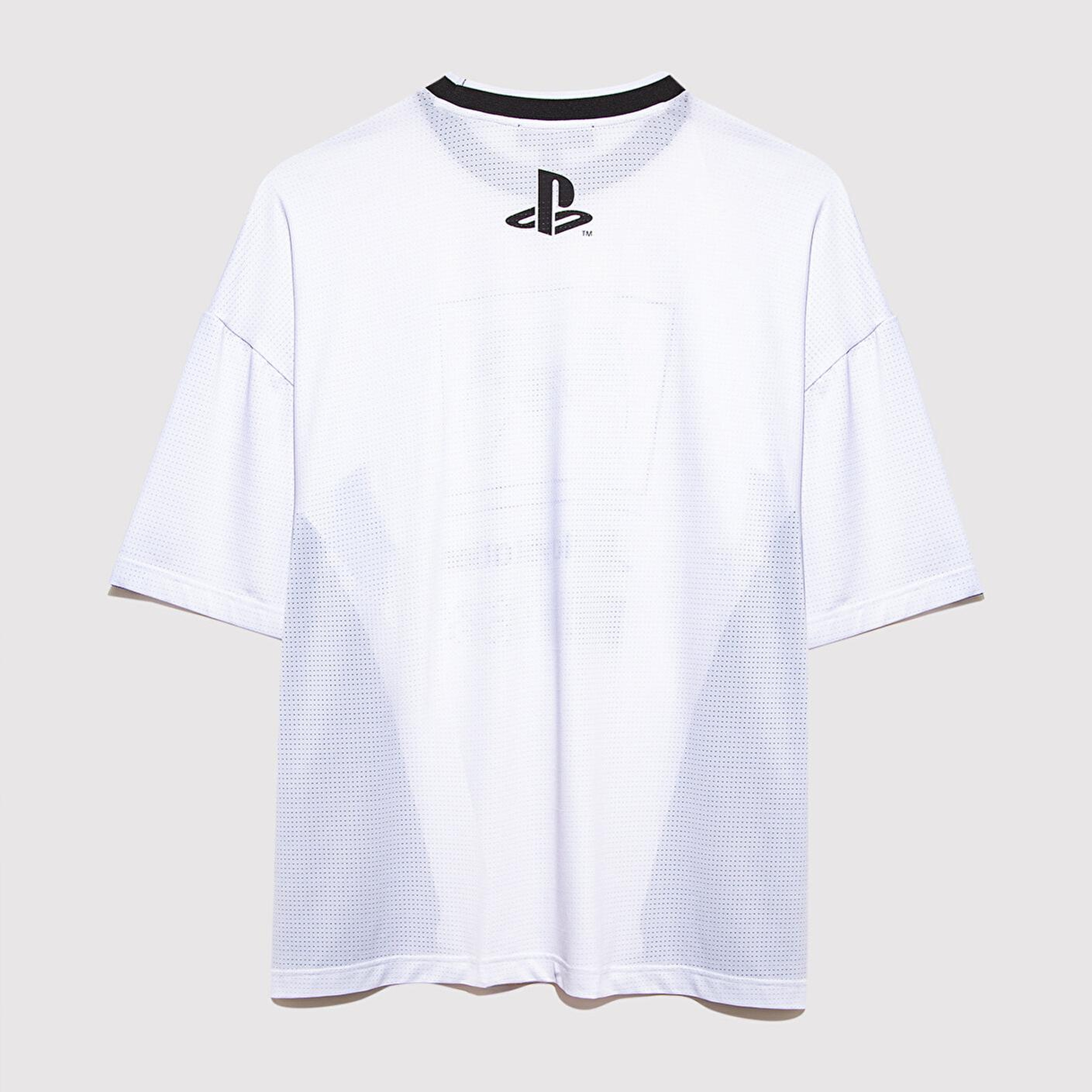 Mavi PlayStation Baskılı Beyaz Forma Tişört​ Oversize / Geniş Kesim 0612938-620