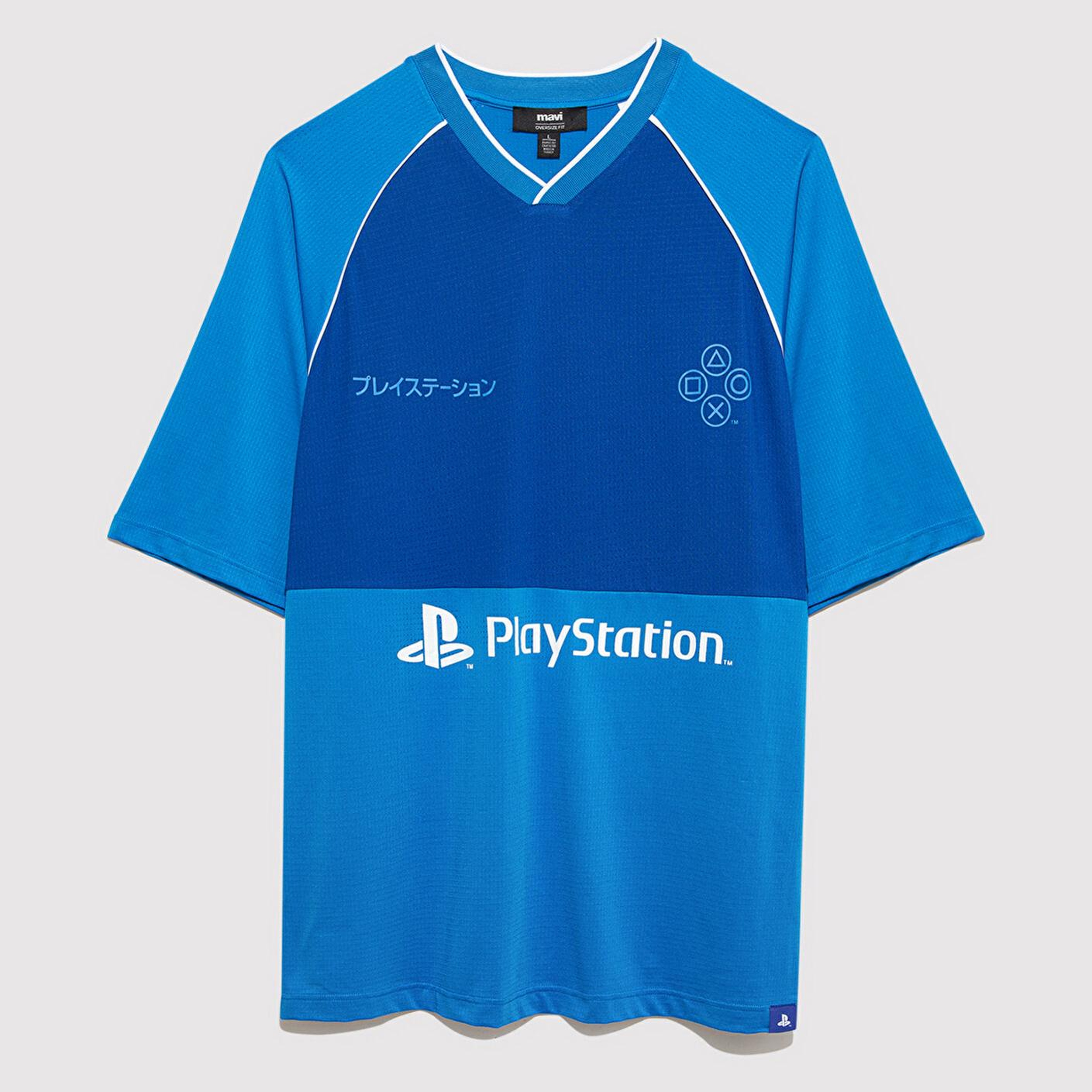 Mavi PlayStation Baskılı Mavi Forma Tişört​ Oversize / Geniş Kesim 0612939-70772