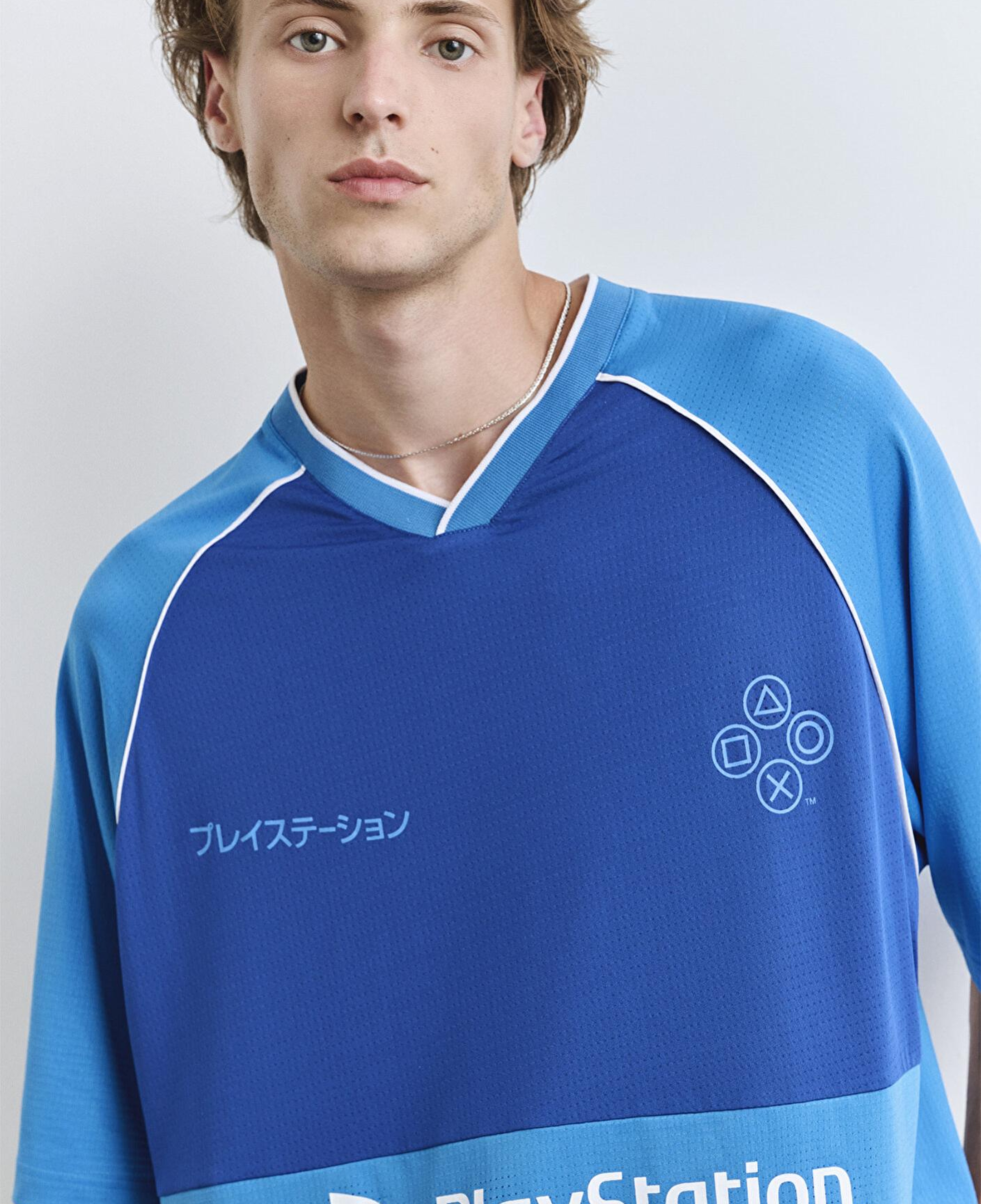 Mavi PlayStation Baskılı Mavi Forma Tişört​ Oversize / Geniş Kesim 0612939-70772