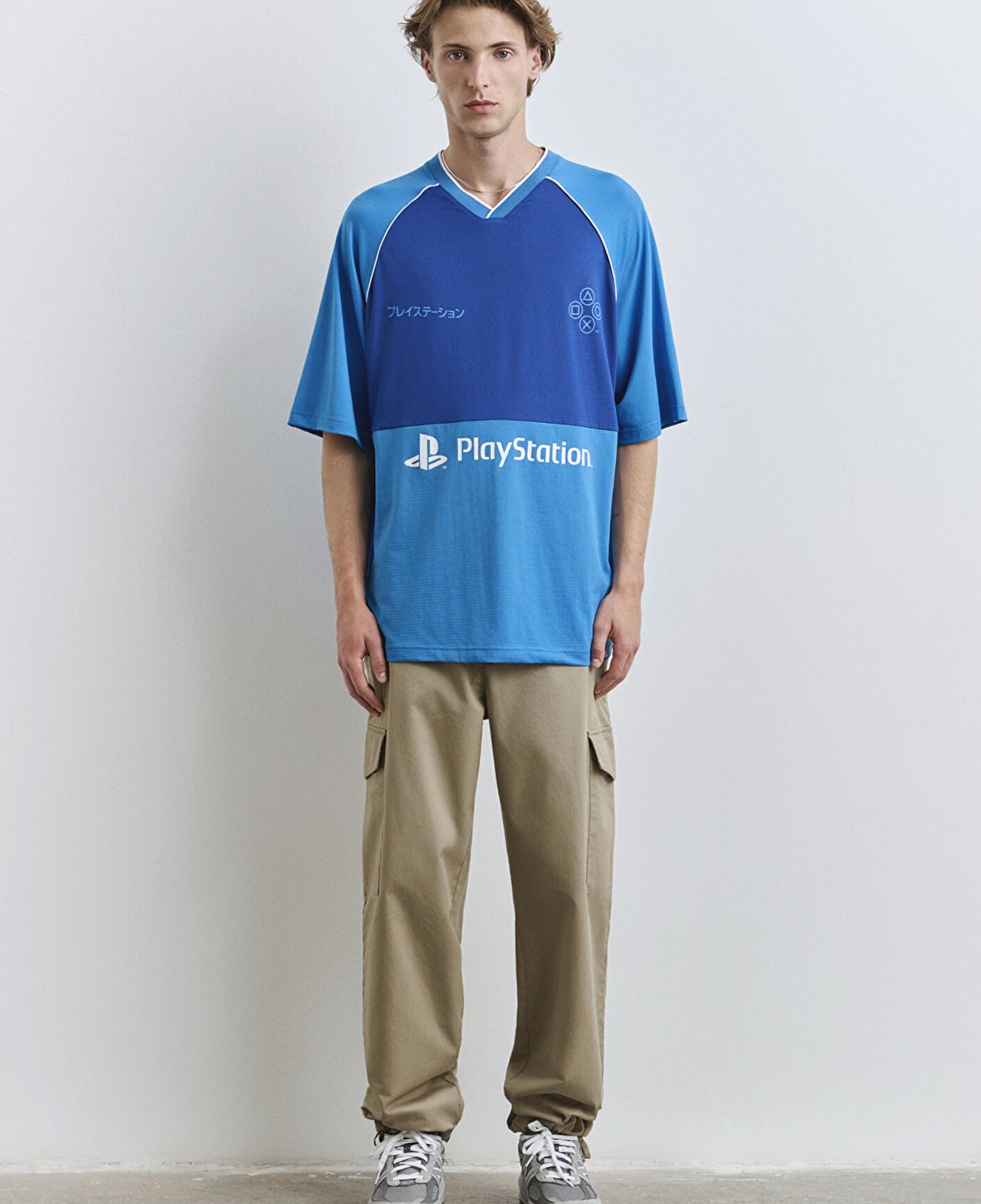Mavi PlayStation Baskılı Mavi Forma Tişört​ Oversize / Geniş Kesim 0612939-70772