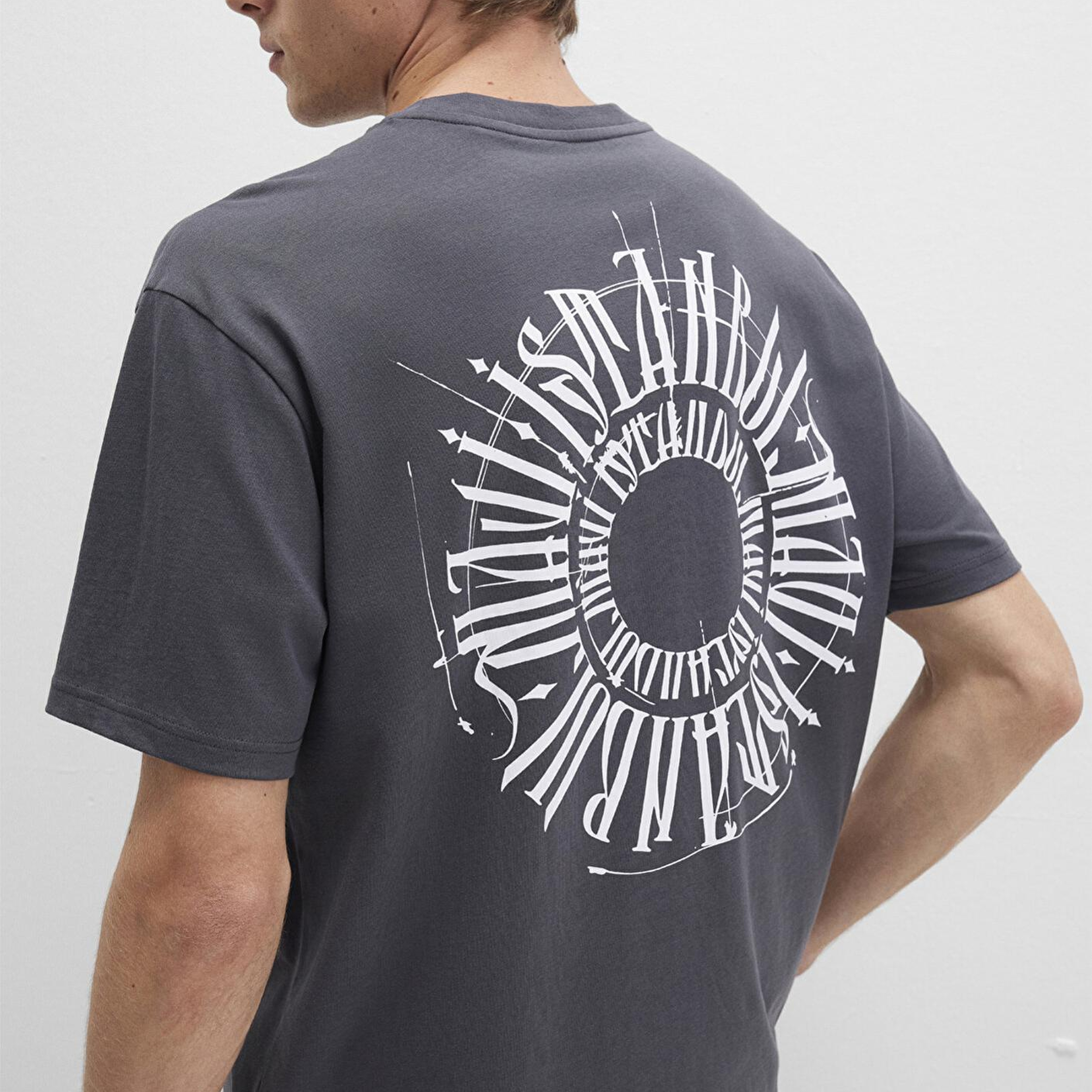 Mavi Sırt Baskılı İstanbul Tişört Loose Fit / Bol Rahat Kesim 0612449-80106