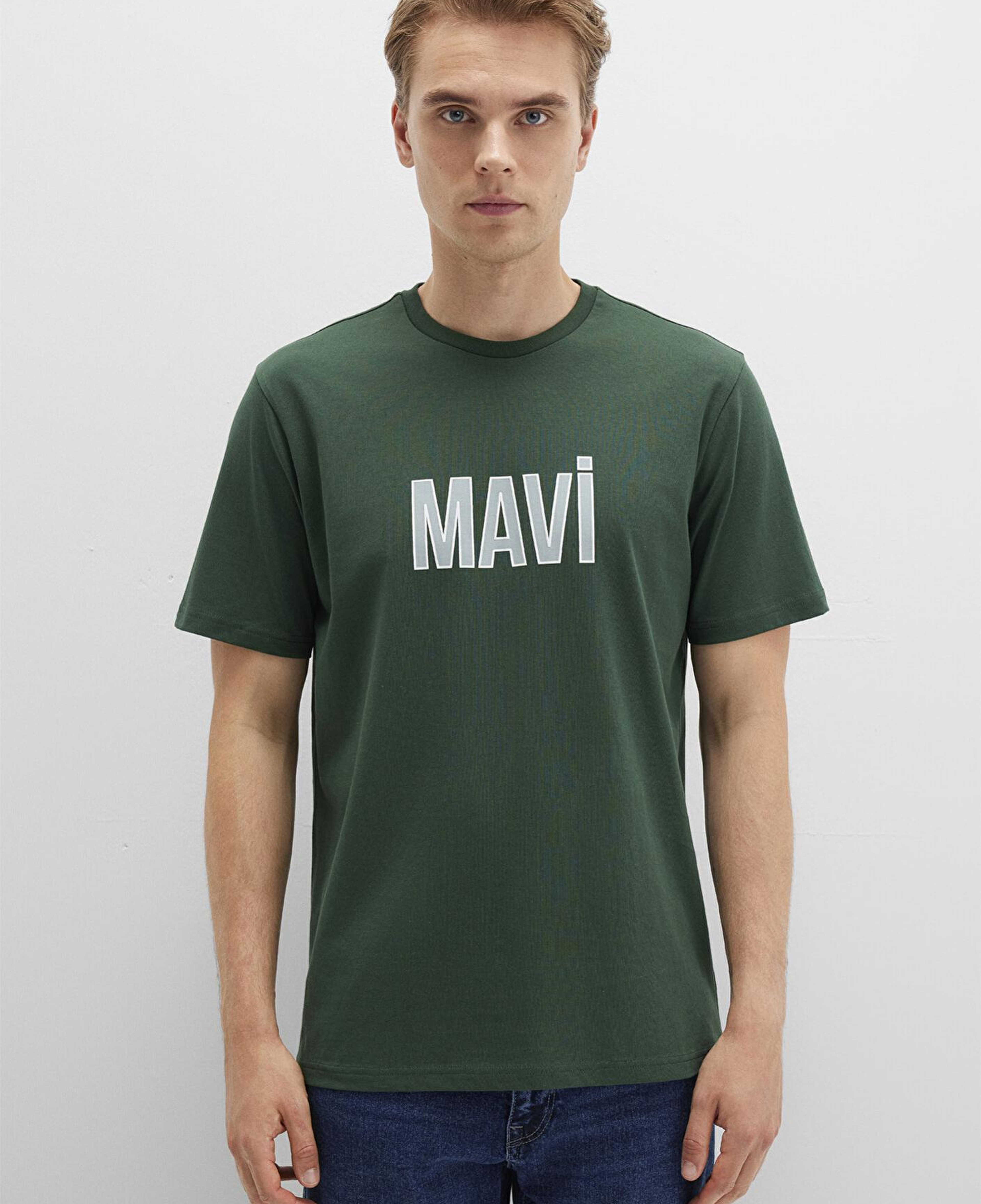 Mavi Mavi Logo Baskılı Yeşil Tişört Regular Fit / Normal Kesim 066842-71580