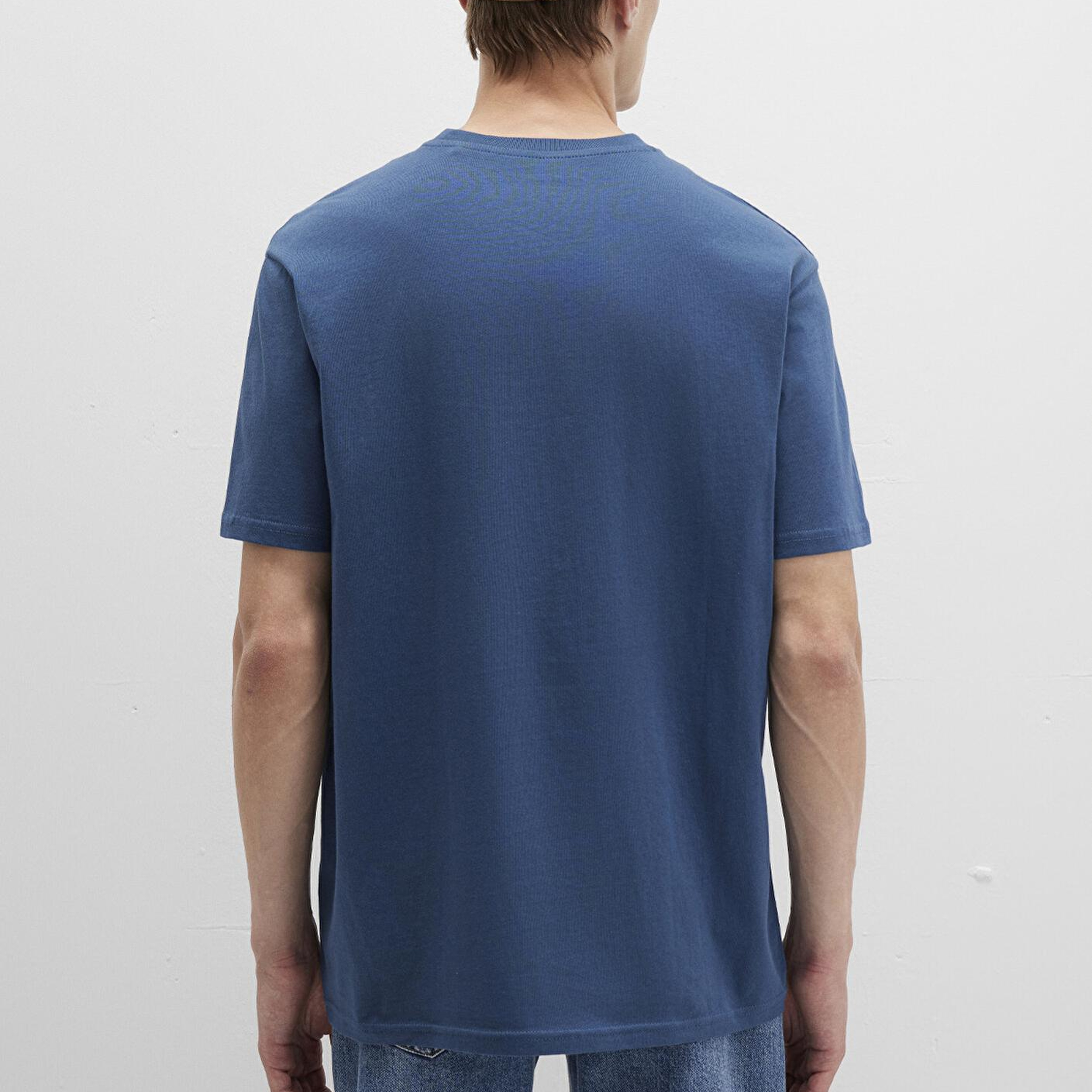 Mavi Mavi Logo Baskılı Mavi Tişört Loose Fit / Bol Rahat Kesim 0611711-90609